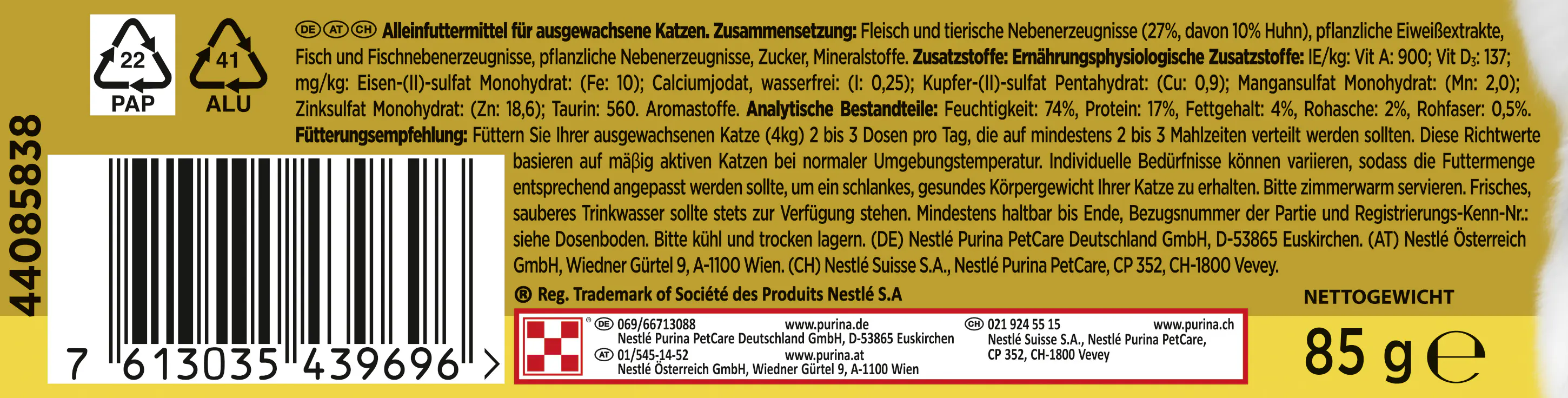 Gourmet Gold Raffiniertes Ragout mit Huhn 85 g