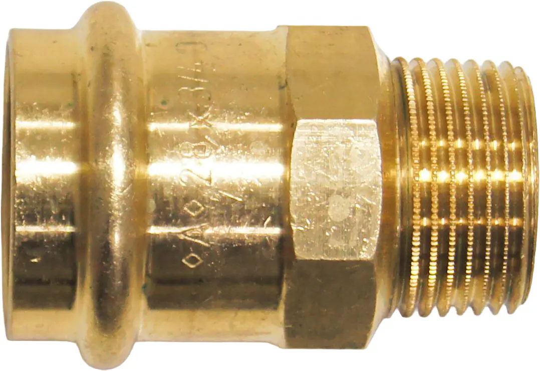 Cornat Press-Übergangs-Nippel Rotguss, ø 28 mm, 3/4" AG