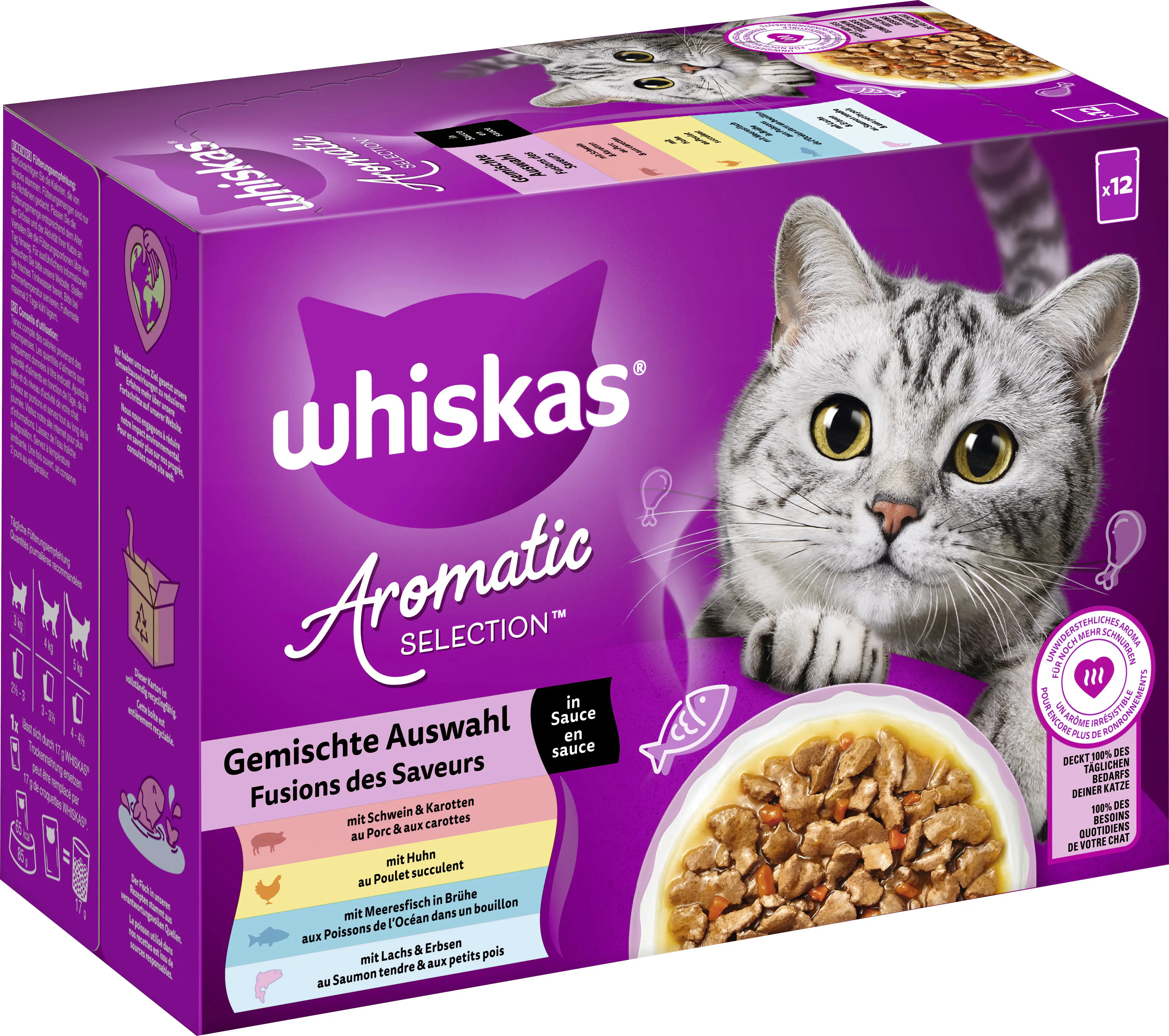 Whiskas Katzennassfutter Aromatic Selection 12 x 85 g Gemischte Auswahl