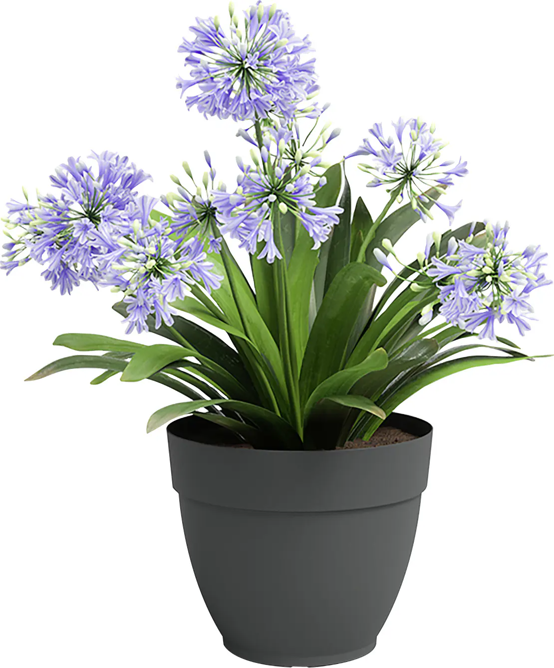 Artevasi Pflanztopf Capri Campana Kunststoff anthrazit matt Ø 40 x 34 cm