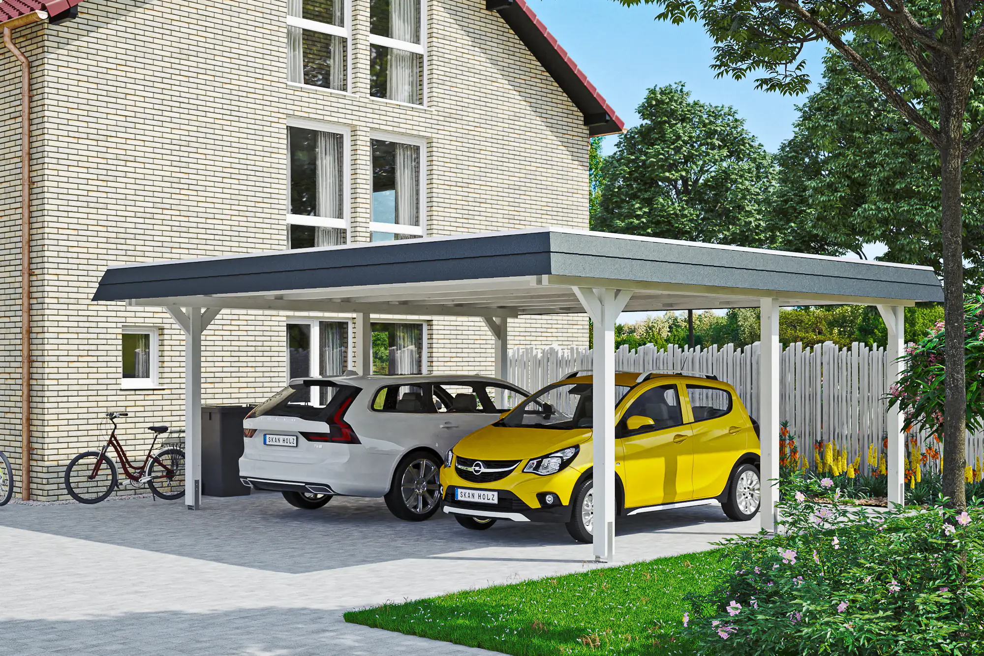 SKAN HOLZ Carport Wendland 630 x 637 cm mit EPDM-Dach