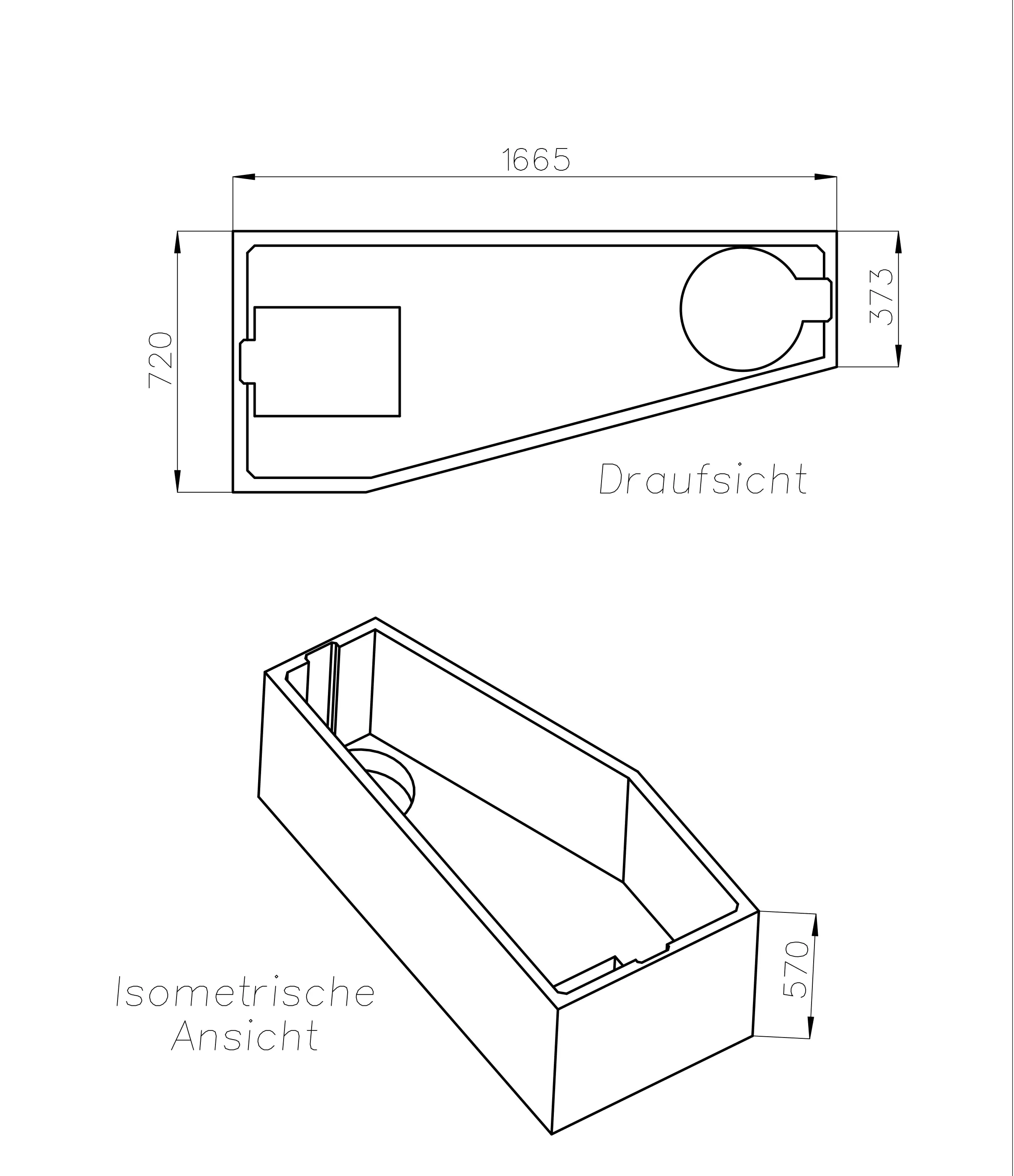 Ottofond Wannenträger Koala Vario 1665 x 720 mm