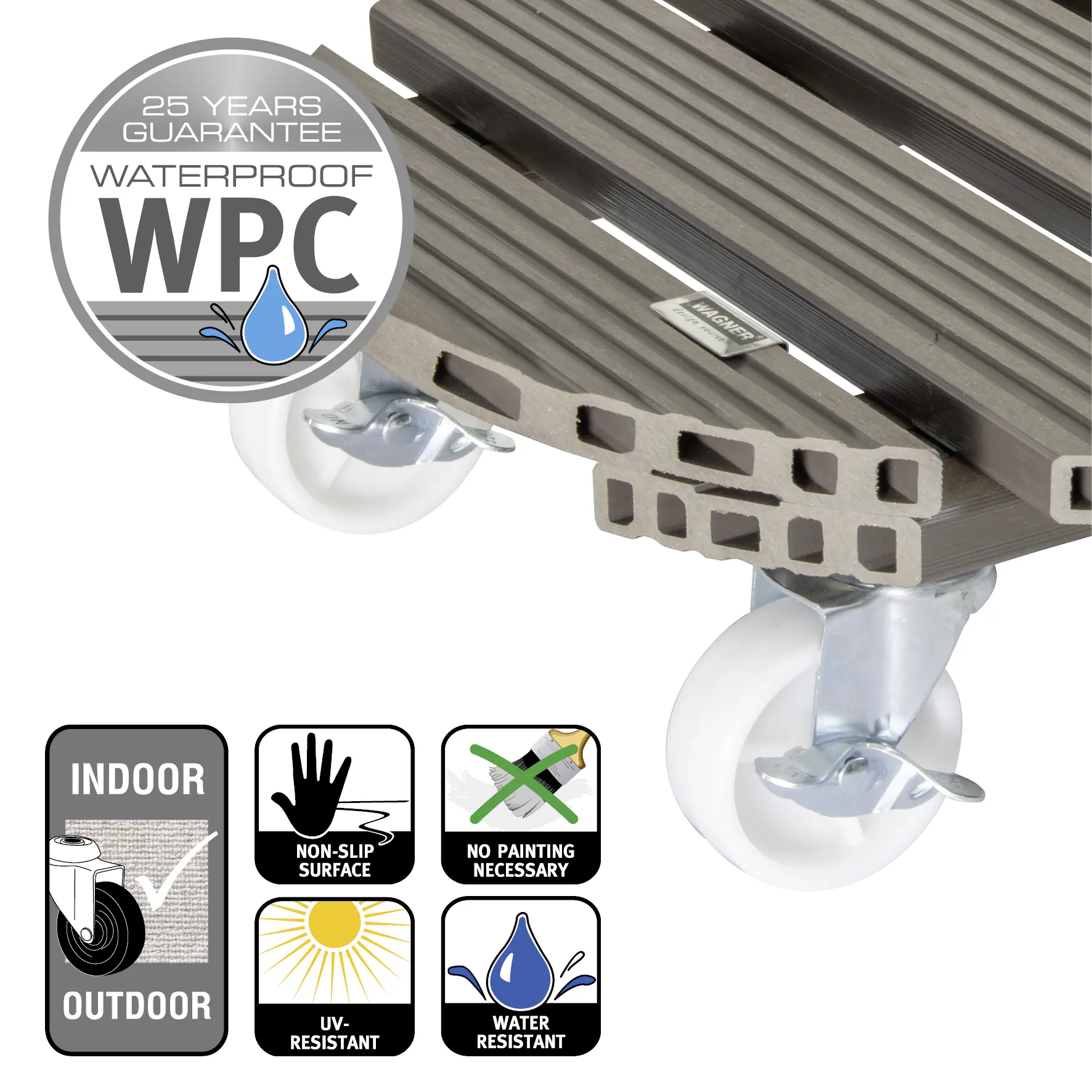 Wagner Pflanzenroller WPC Ø 39 cm taupe Wagner Pflanzenroller WPC Ø 39 cm taupe