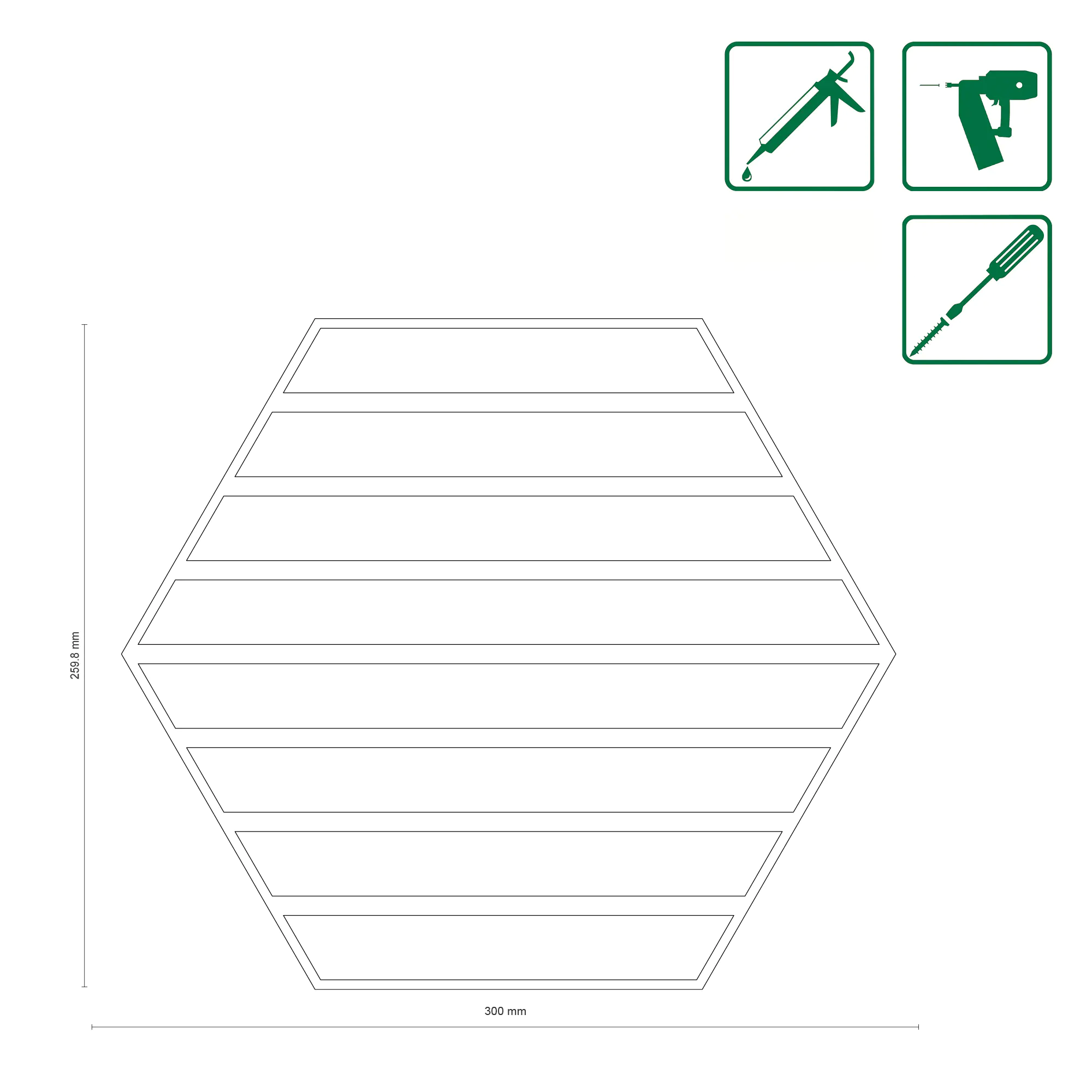 Neuhofer Akustikpaneele Hexago Eiche natur 30 x 26 x 1,9 cm braun 