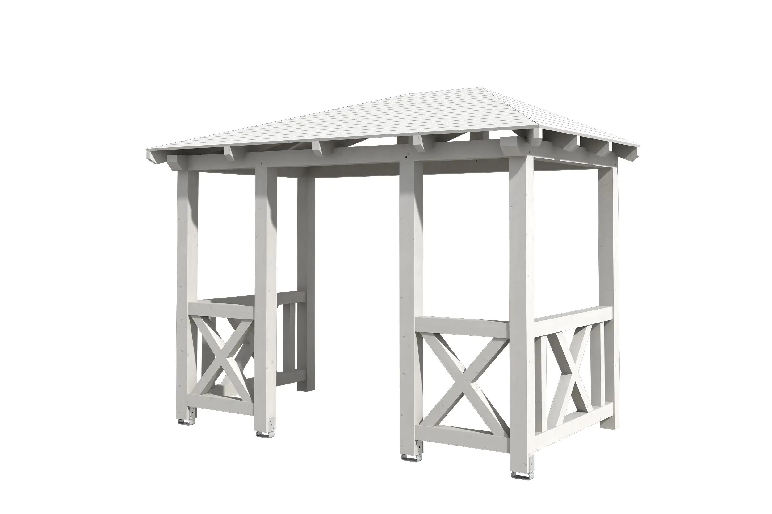 4018211017447 SKAN HOLZ Vordach Wismar Typ 7 351 x 187 cm, lasiert in Weiß