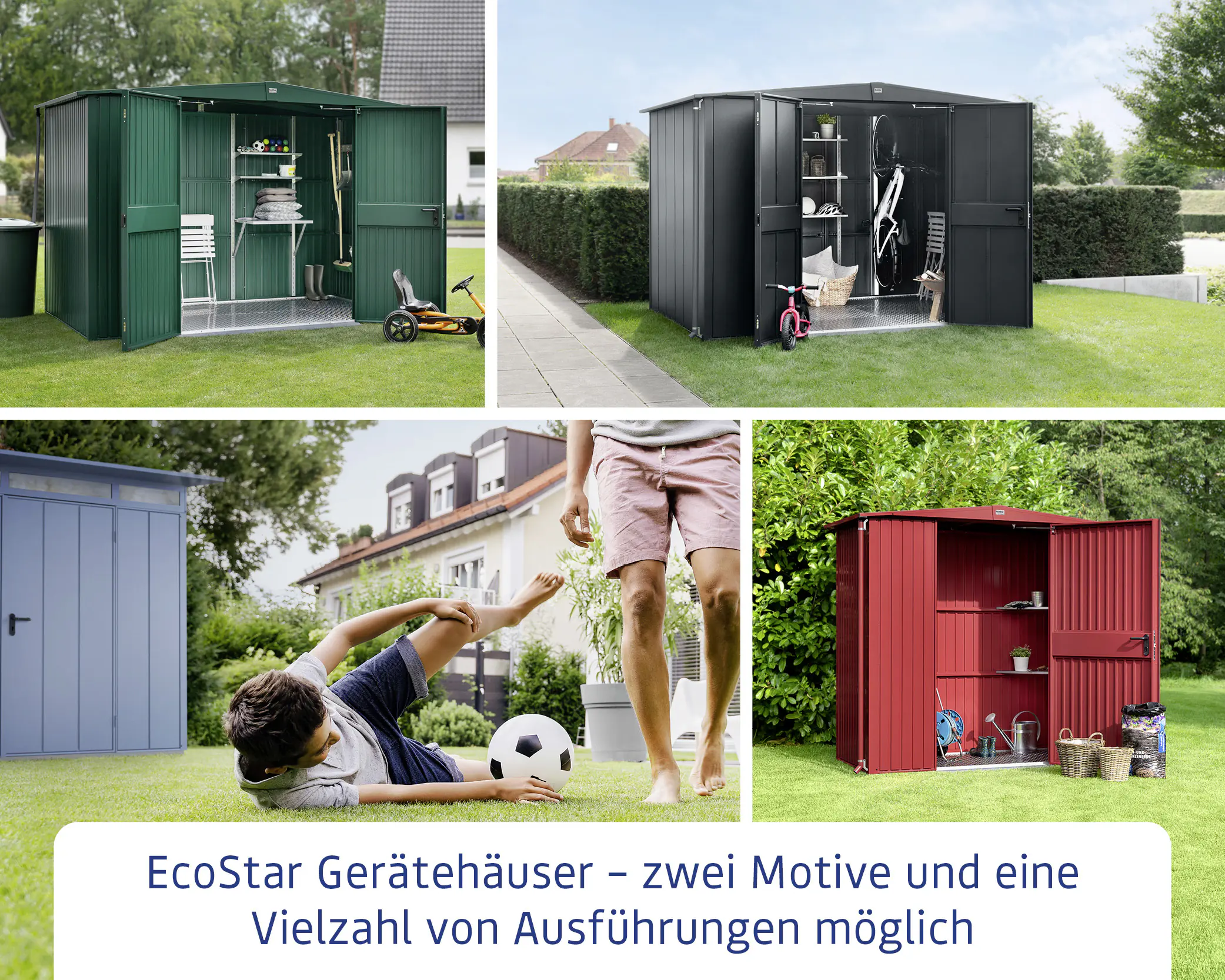 EcoStar Gerätehaus Elegant-P Typ 3 moosgrün 312,7 x 283,4 x 232,3 cm