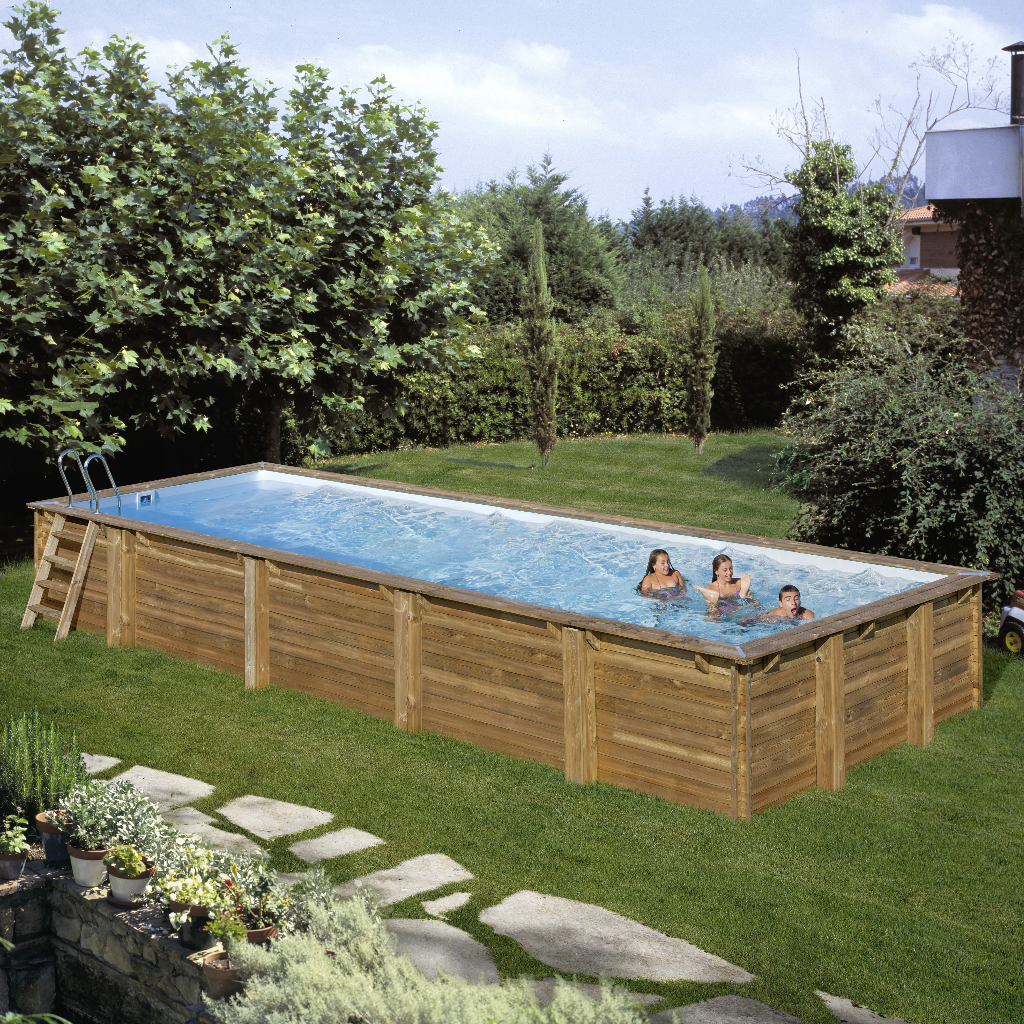 Gre Holzpool Mint Komplettset rechteckig 1010 x 418 x 146 cm natur