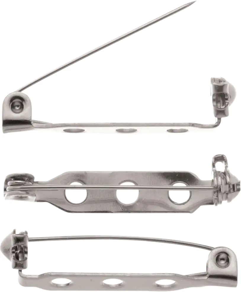 Glorex Broschennadeln 27 mm 5 Stück, silberfarben