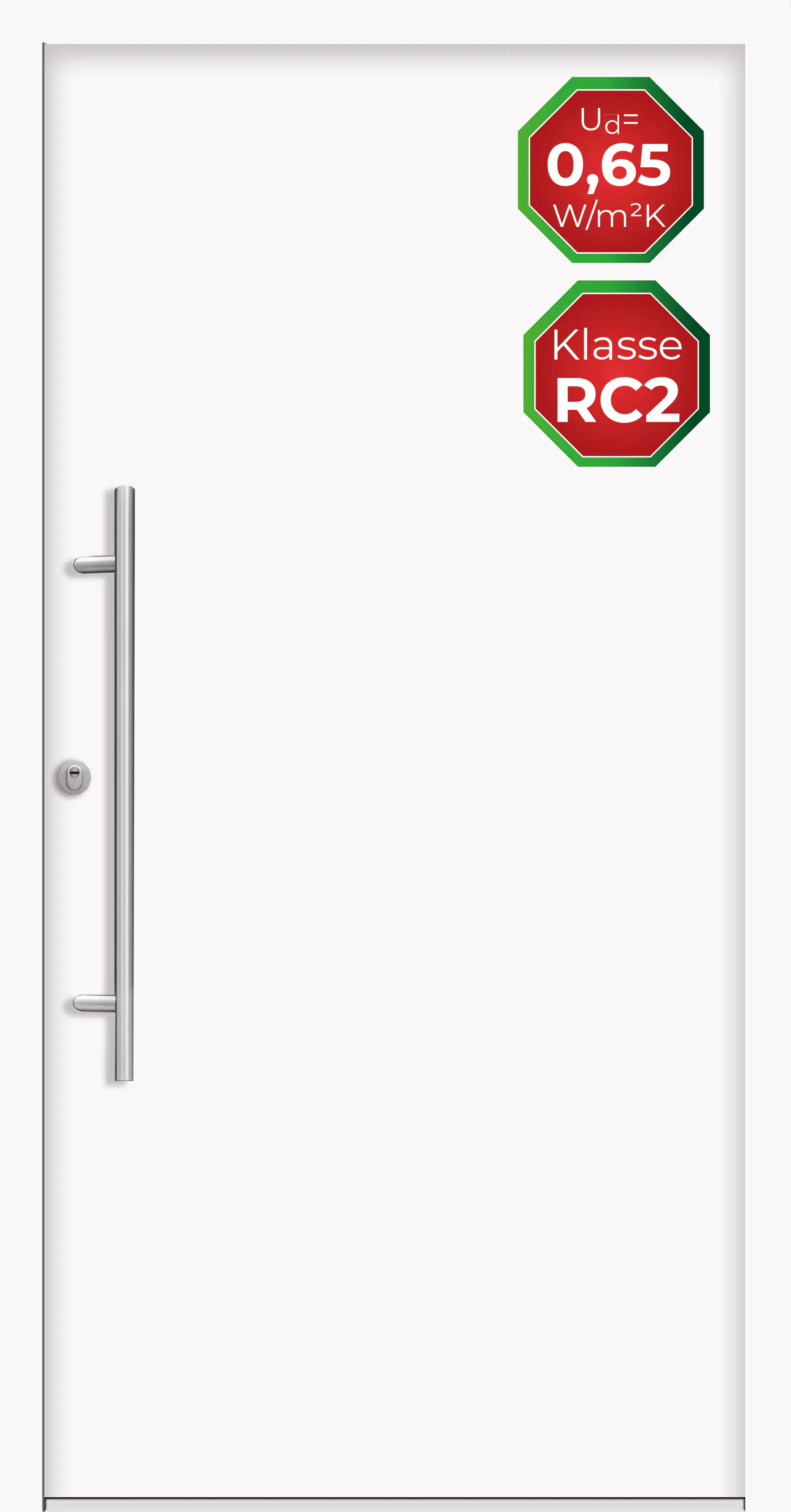 Splendoor Haustür Passivedoor Premium B05 RC2 Weiß DIN Links 100 x 210 cm