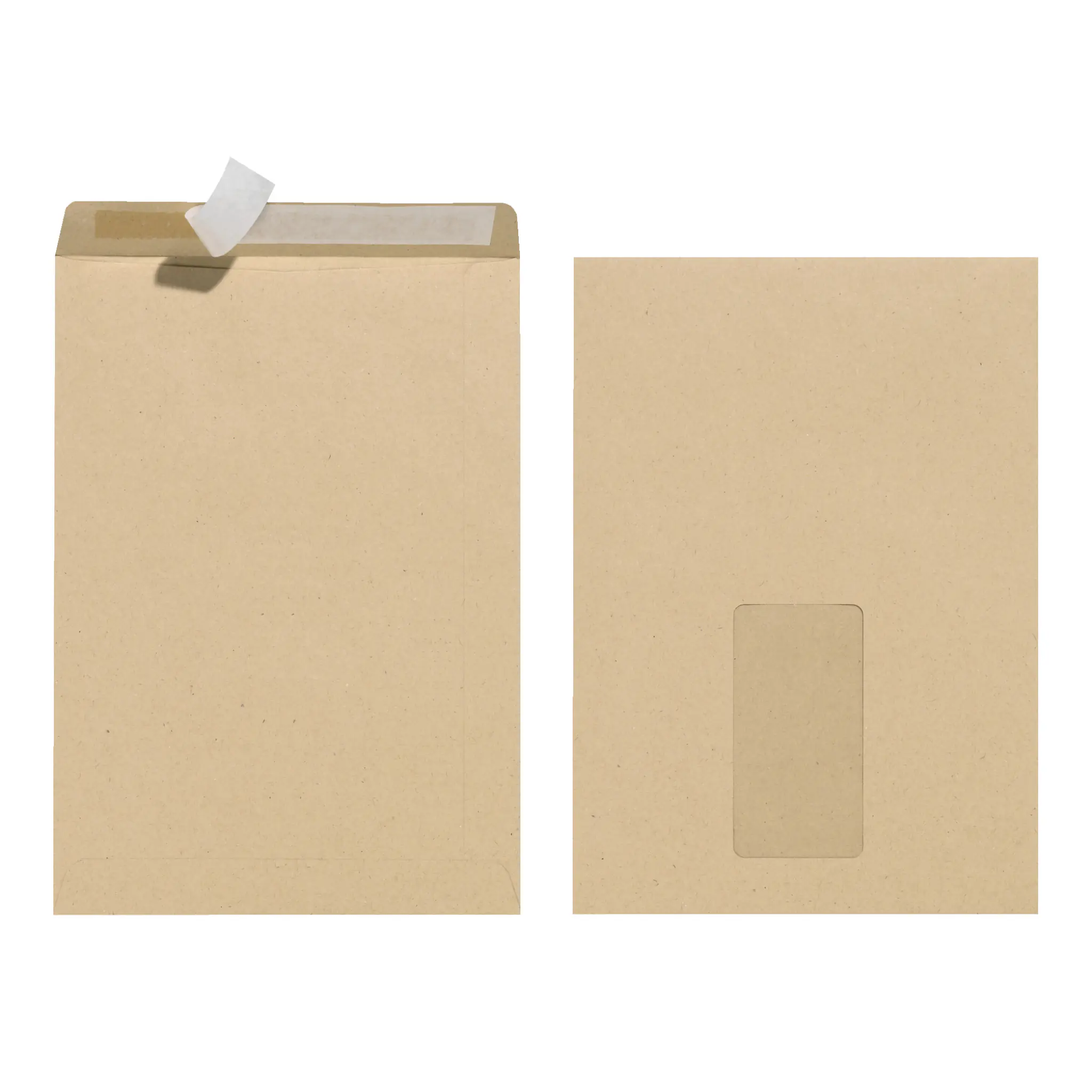 herlitz Versandtasche C5 haftklebend mit Fenster braun - 10 Stück