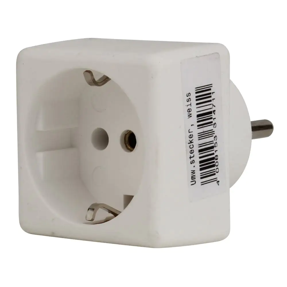 Übergangsstecker F/D weiß