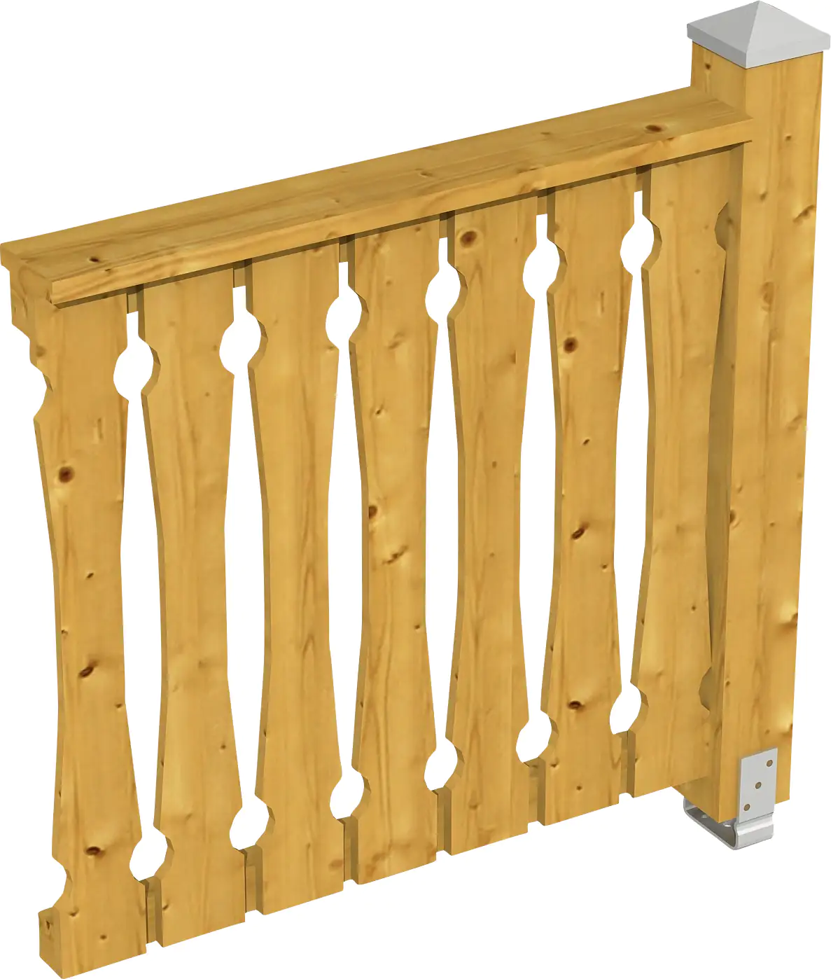 SKAN HOLZ Brüstung Balkonschalung 108 x 96 cm Fichte