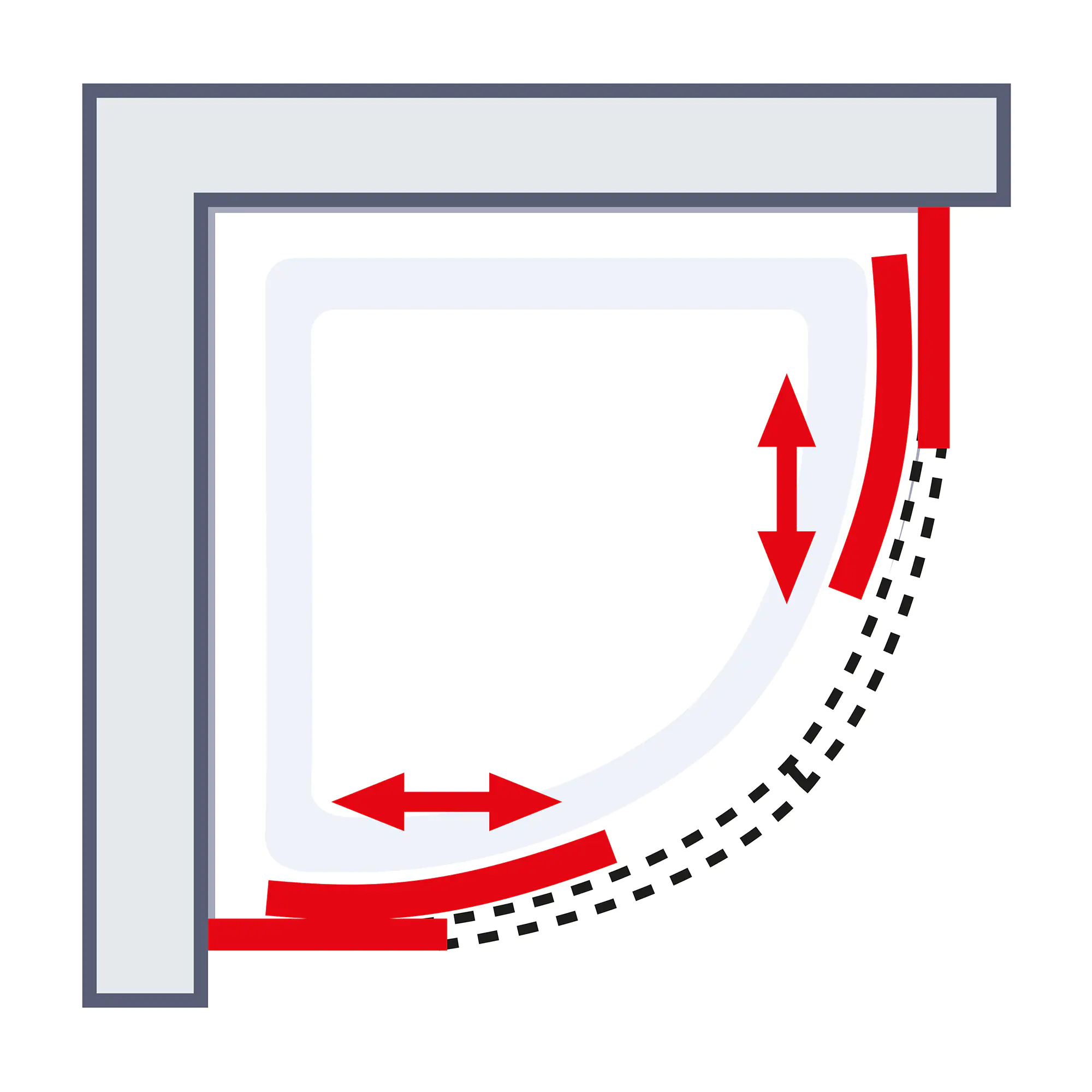 Schulte Runddusche Sunny 90 x 90 x 190 cm, Radius 55 cm