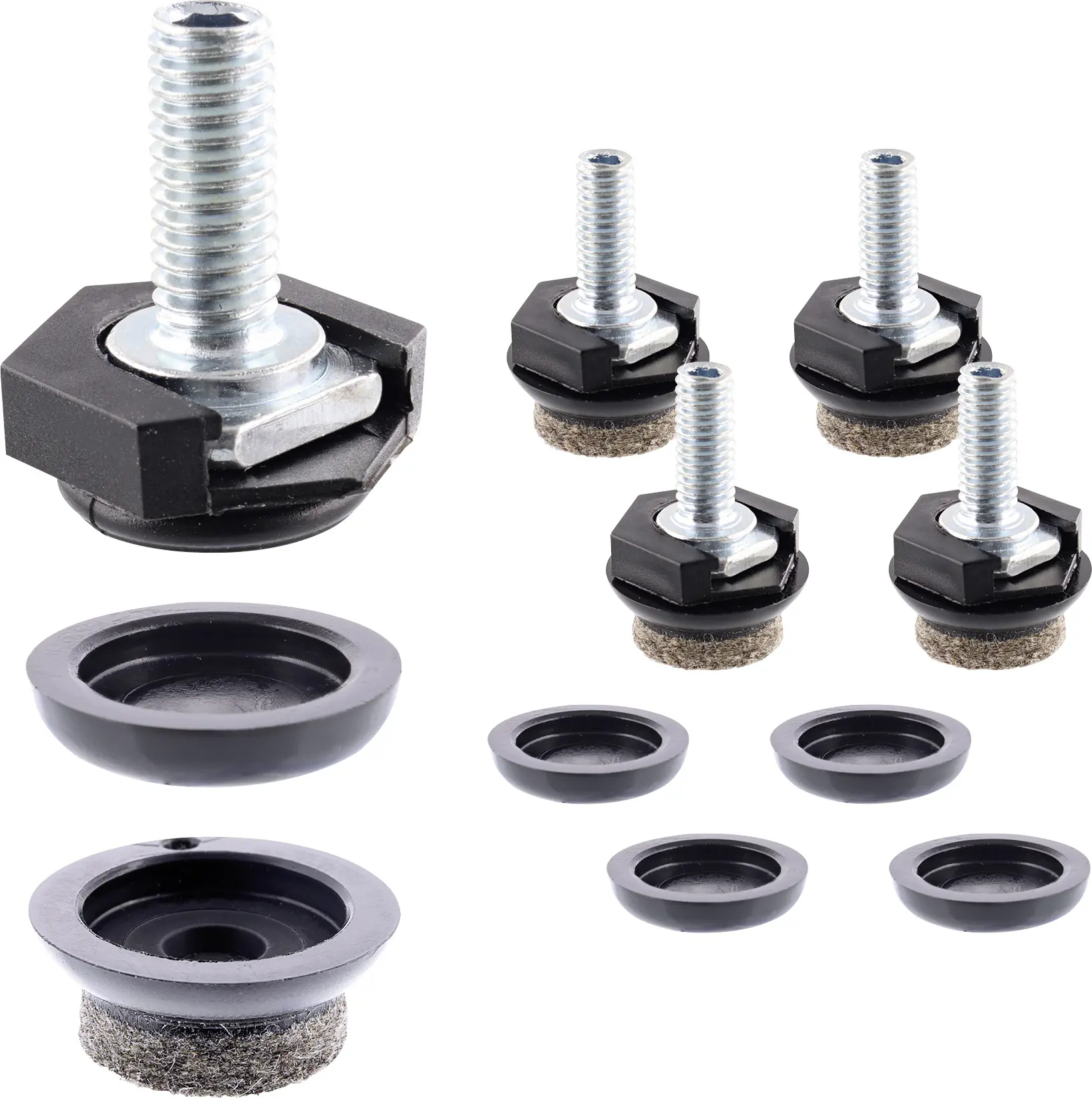 Wagner Möbelfuß Justus Slim Kunststoff Ø 2 x 1,5 cm schwarz 4 Stück