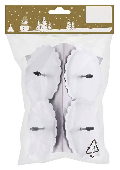 Metallkerzenhalter Blume silber Ø 7 cm, 4 Stück