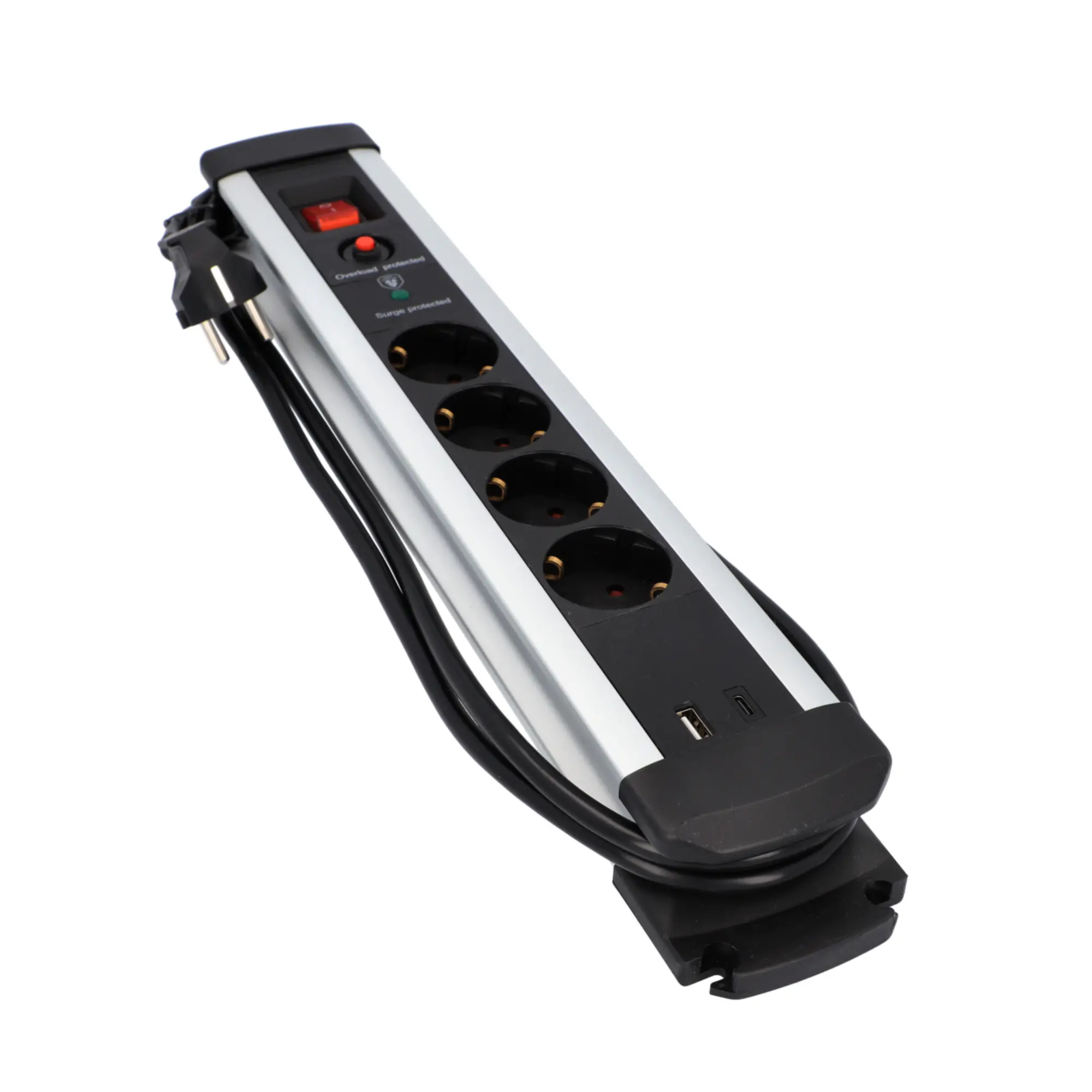 Unitec Tischsteckdose 4-fach mit Schalter & Überspannungsschutz 2 m Unitec Tischsteckdose 4-fach mit Schalter & Überspannungsschutz 2 m