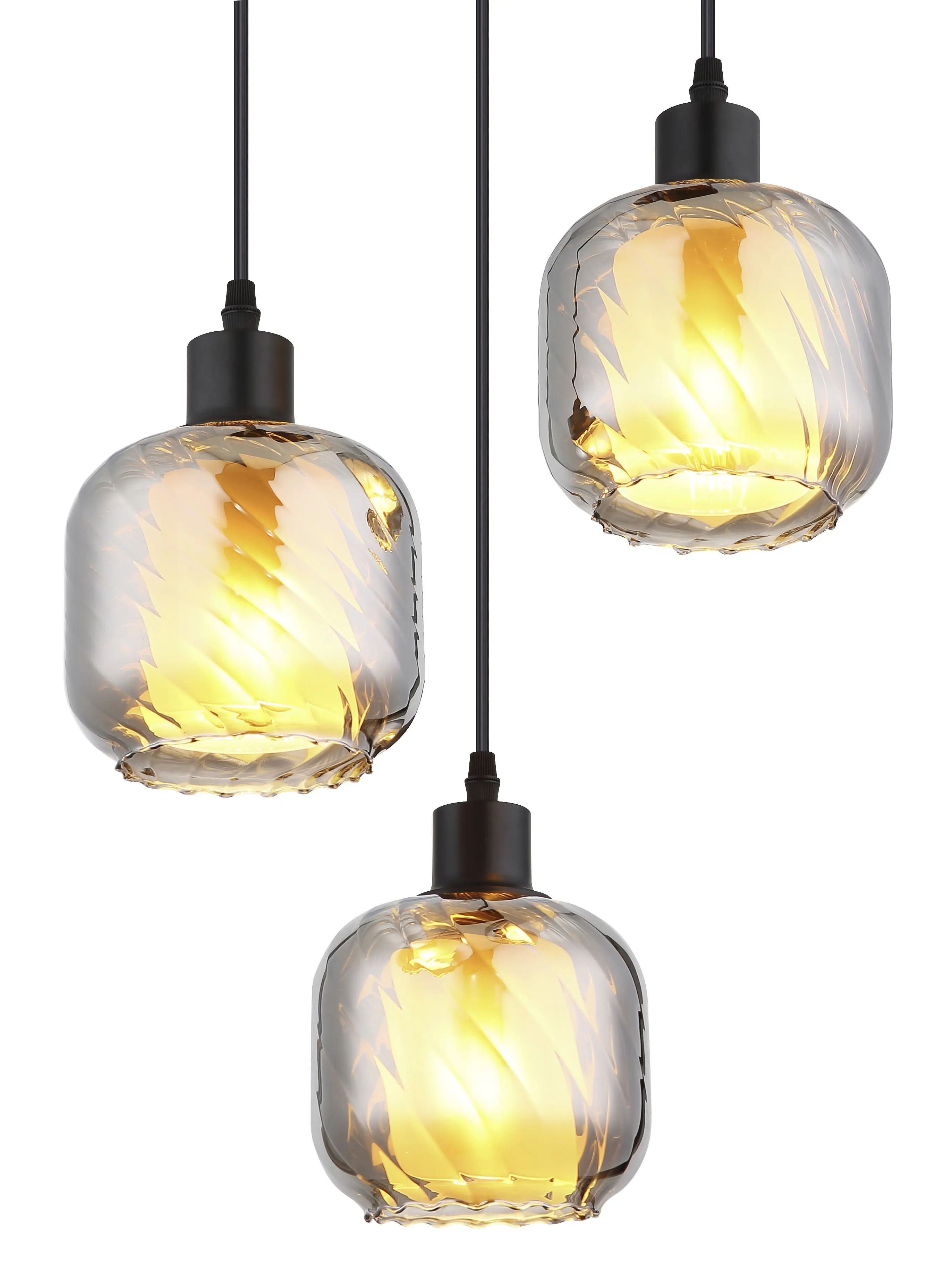 Globo Hängeleuchte Xia Ø 35 x 120 cm schwarz matt