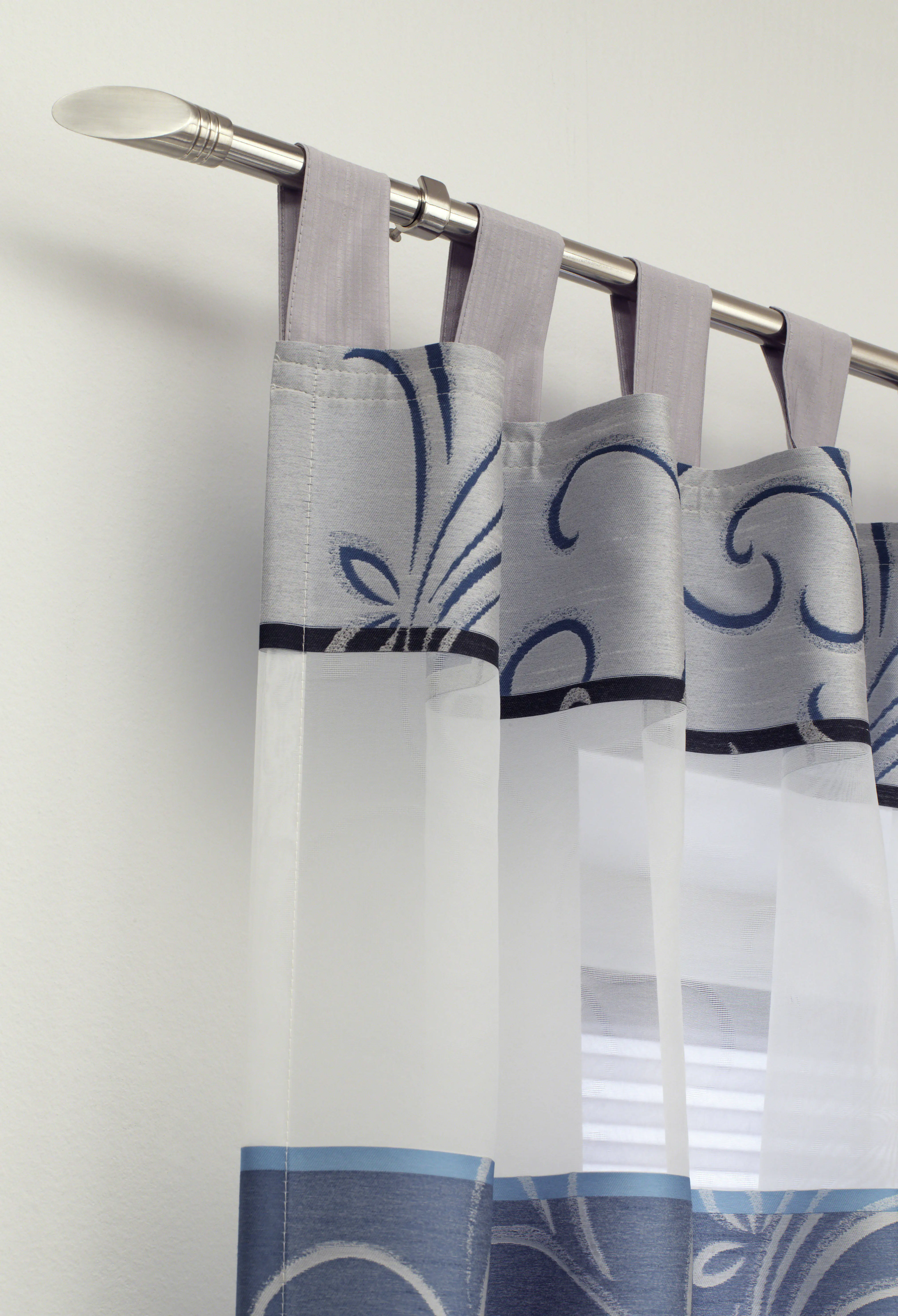 Gardinia Stilgarnitur 1-Lauf edelstahloptik, Ellipse, 190-340 cm