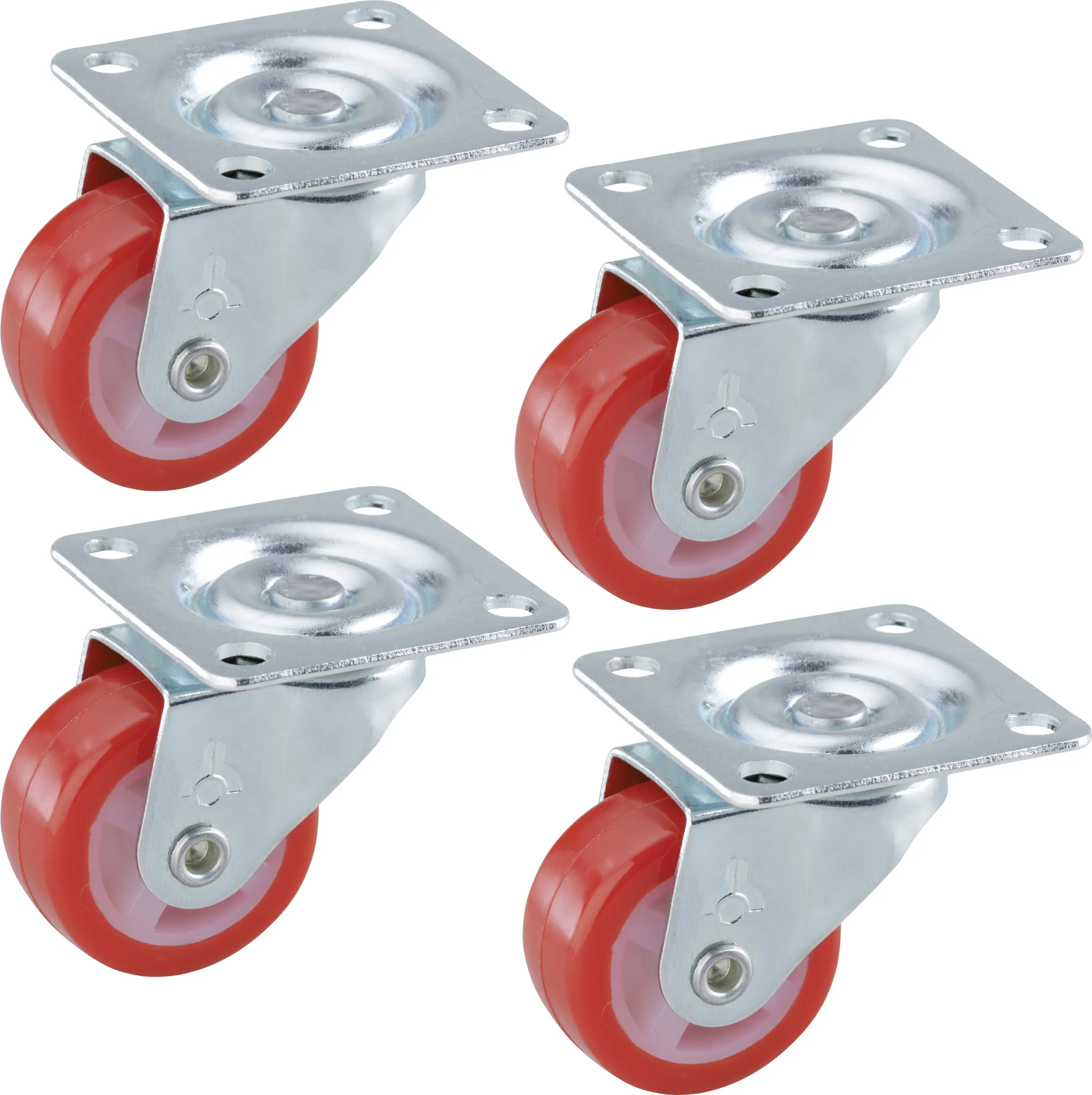 Möbel-Lenkrollen 30 x 14 mm Tragkr. 60 kg 4er Pack rot Möbel-Lenkrollen 30 x 14 mm Tragkr. 60 kg 4er Pack rot