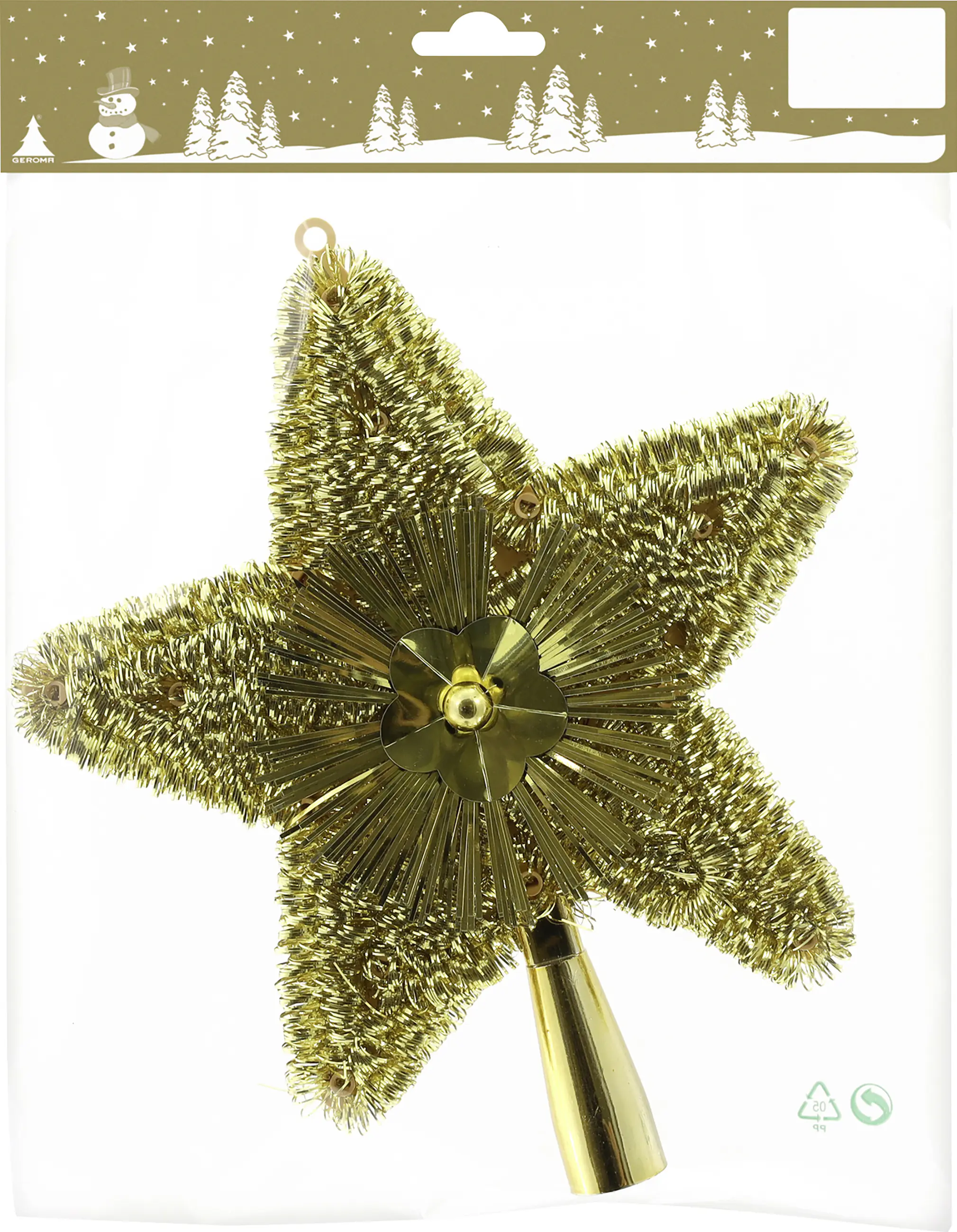 Baumspitze Kunststoff 23 cm gold 