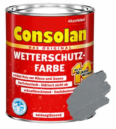 Consolan Wetterschutz-Farbe 2,5 L delfingrau