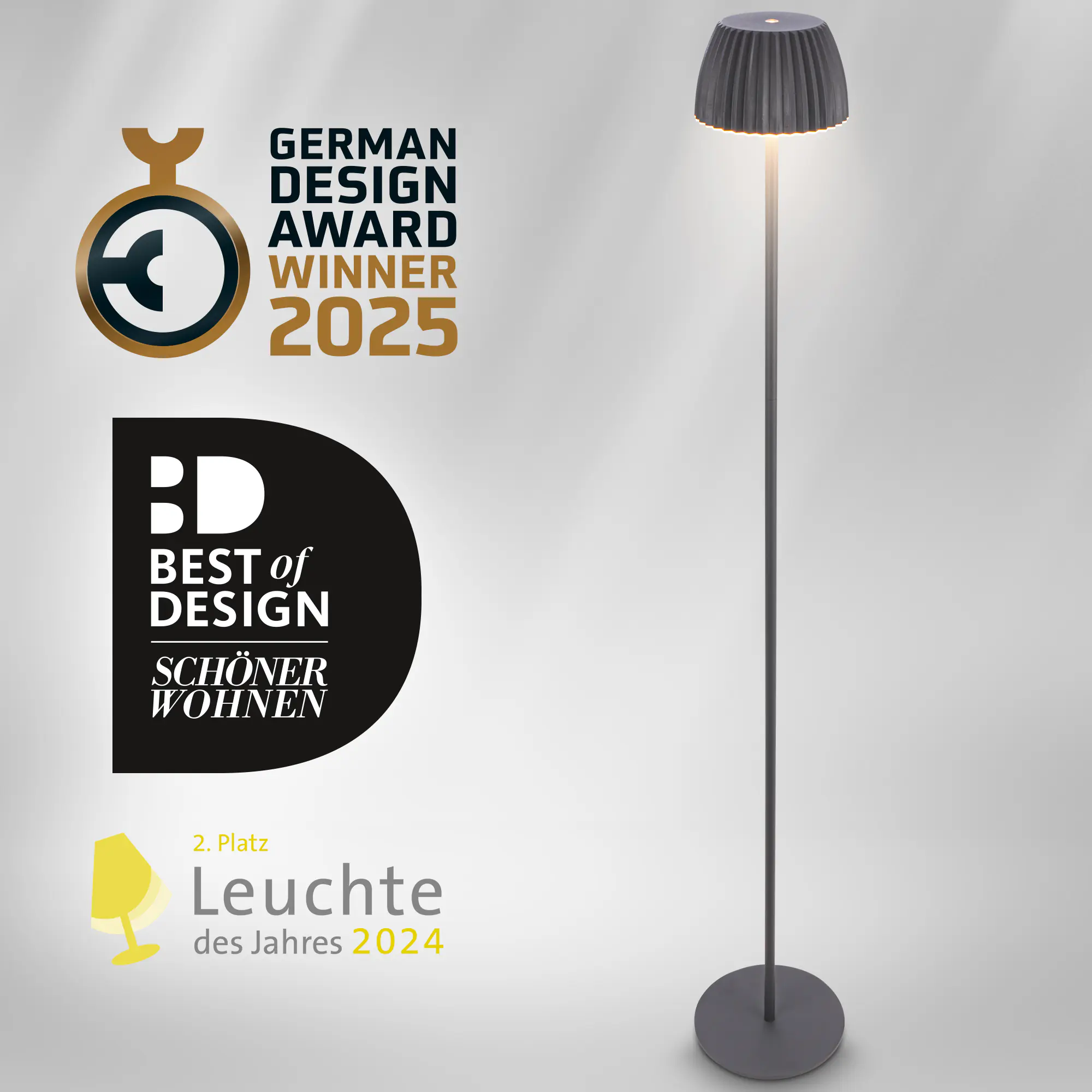 Briloner LED-Stehleuchte Riffle mit Akku anthrazit dimmbar