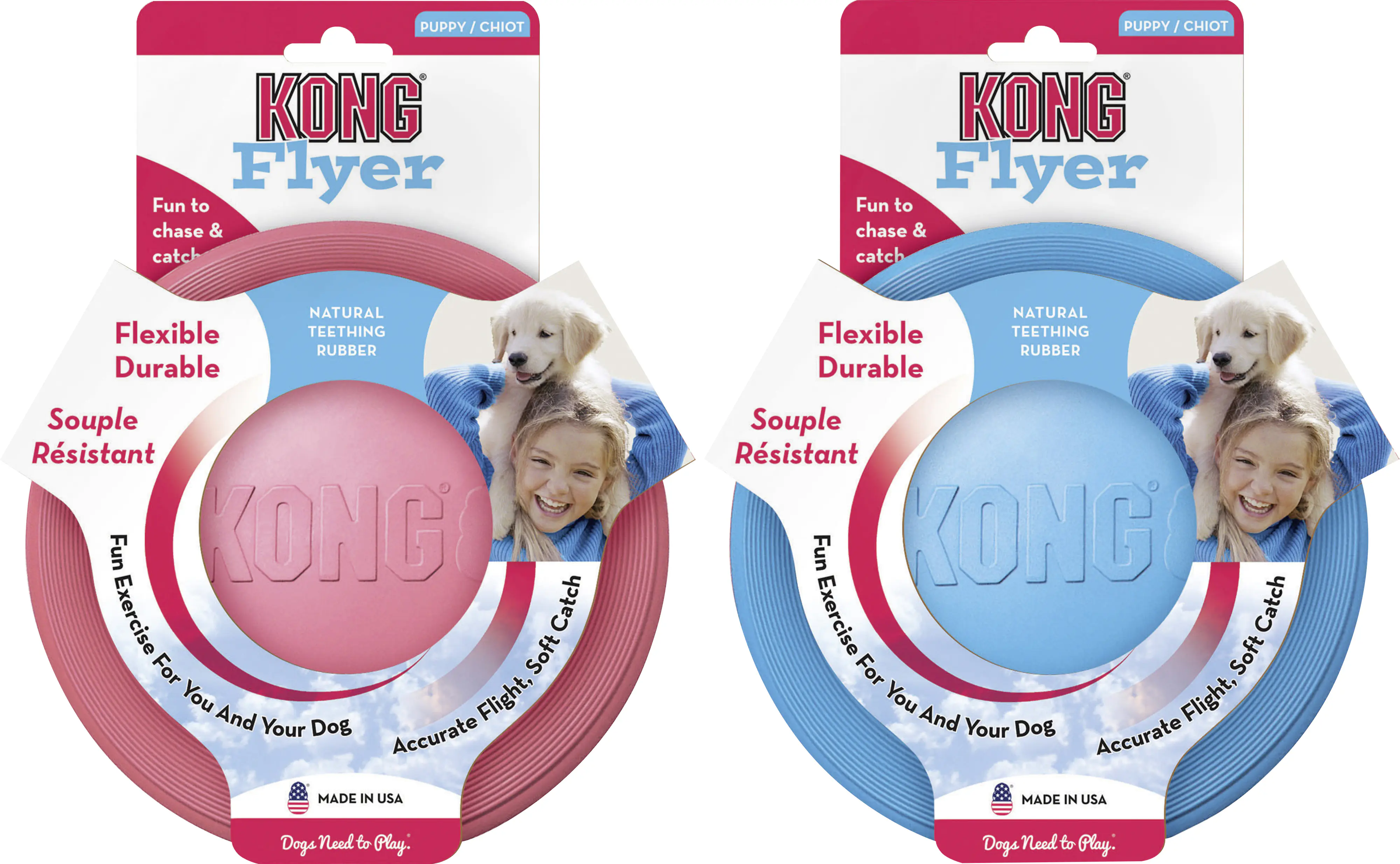 Kong Hundespielzeug Puppy Flyer 18 cm rot