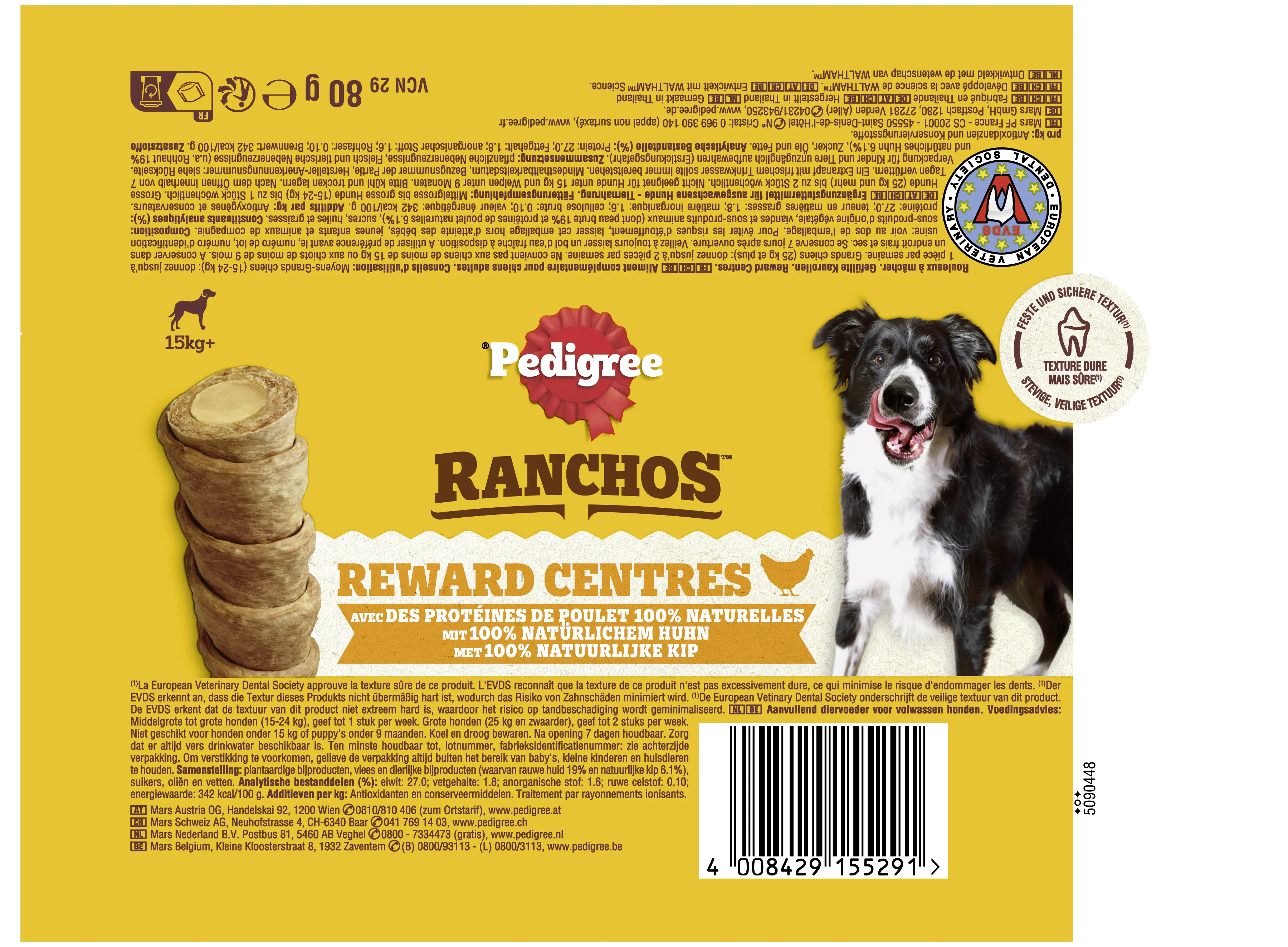 Pedigree Ranchos Hundeleckerli 80 g Huhn 
