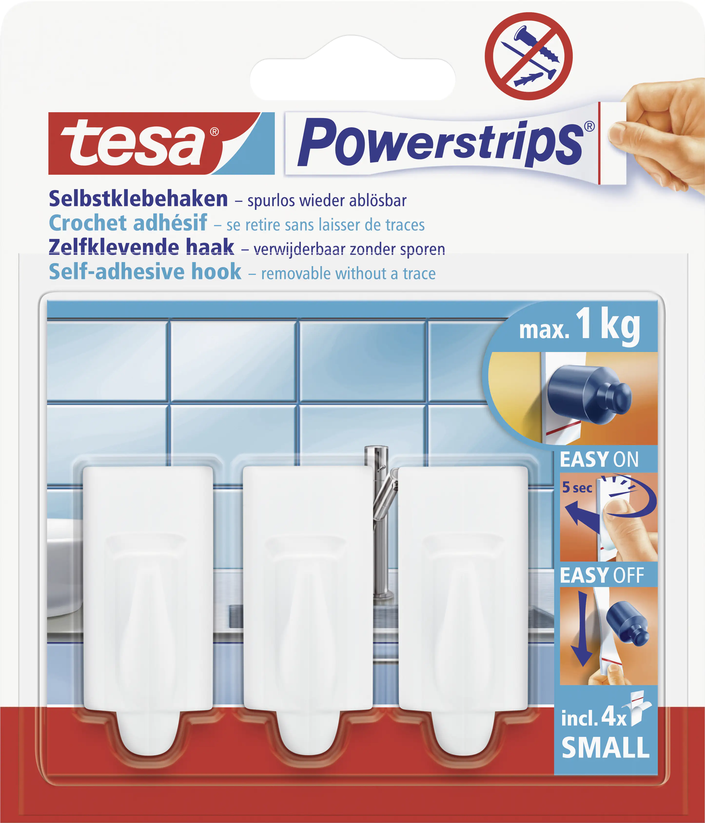 tesa Haken Powerstrip Small 3er-Set, trend