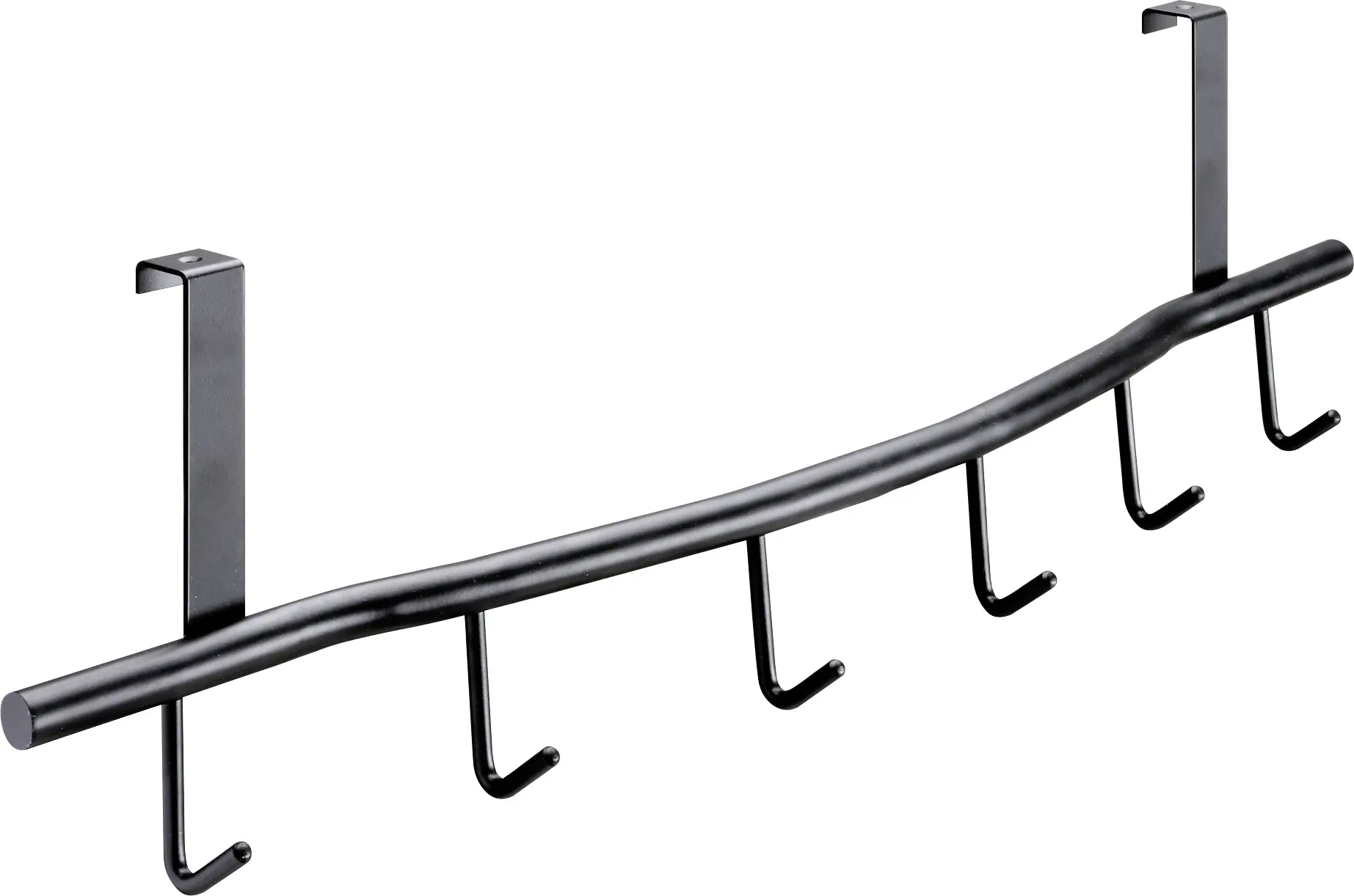 Hettich Türhängegarderobe Stahl 595 x 170 x 90 mm mit 7 Haken schwarz - 1 Stück