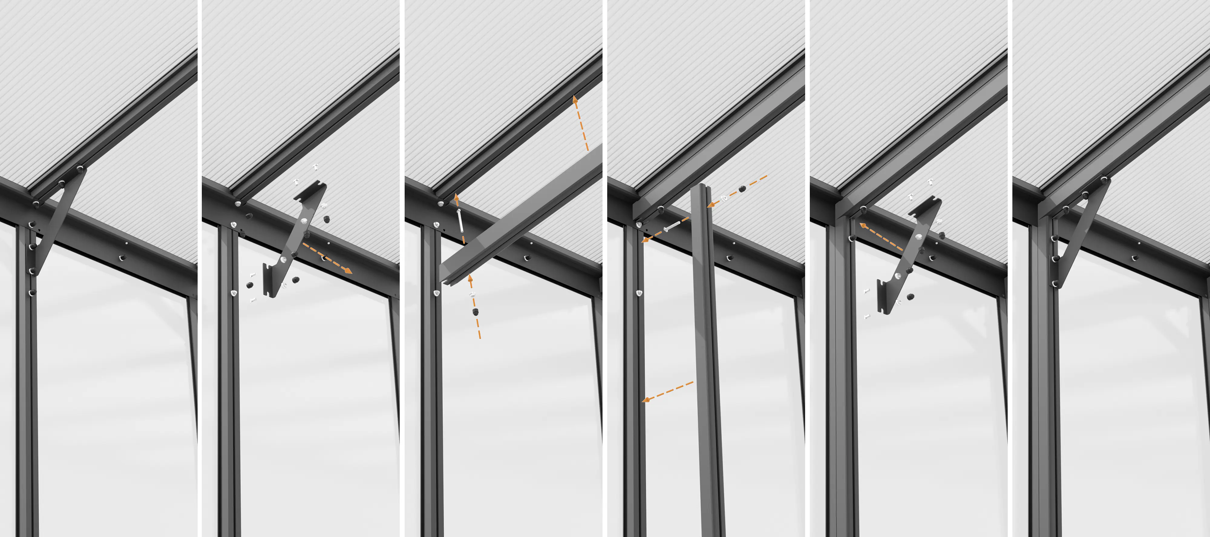 Vitavia Dachverstärkung Nachrüstsatz für Gewächshaus 7000 schwarz