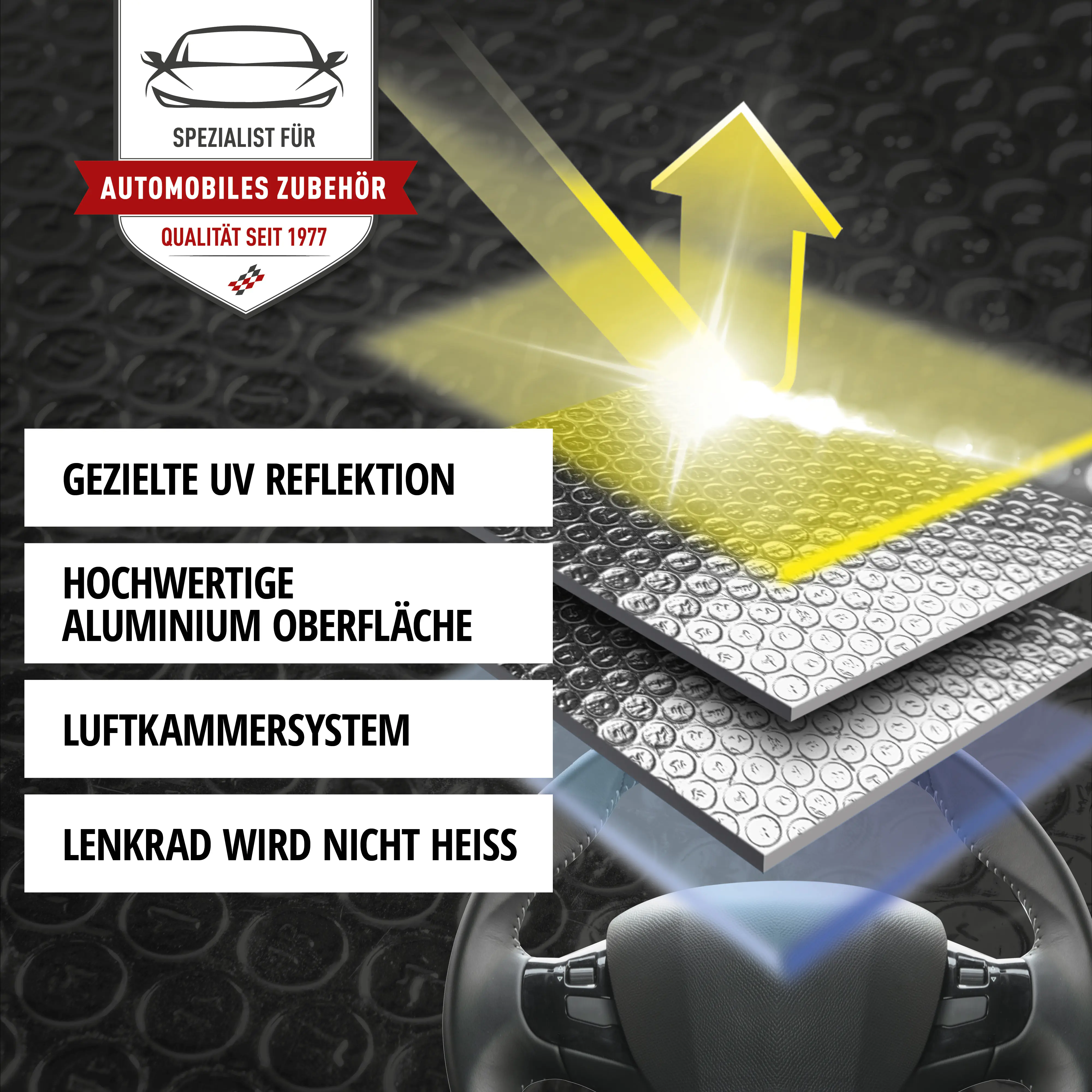 Walser Lenkradschutz Thermo silber 50x44cm Walser Lenkradschutz Thermo silber 50x44cm