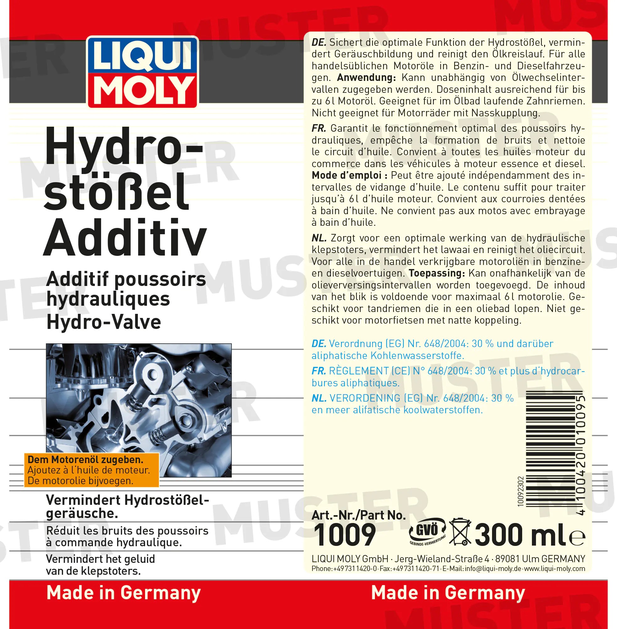 Liqui Moly Hydro-Stößel-Additiv 300 ml Liqui Moly Hydro-Stößel-Additiv 300 ml