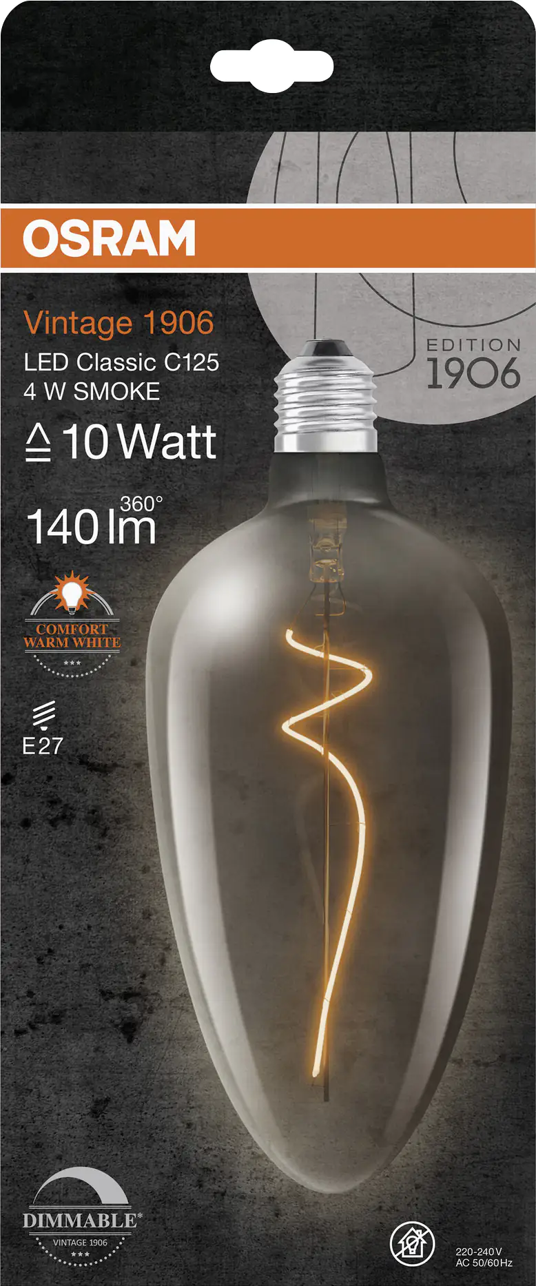 Osram LED Dekoleuchtmittel C125 E27 4 W warmweiß rauch Osram LED Dekoleuchtmittel C125 E27 4 W warmweiß rauch