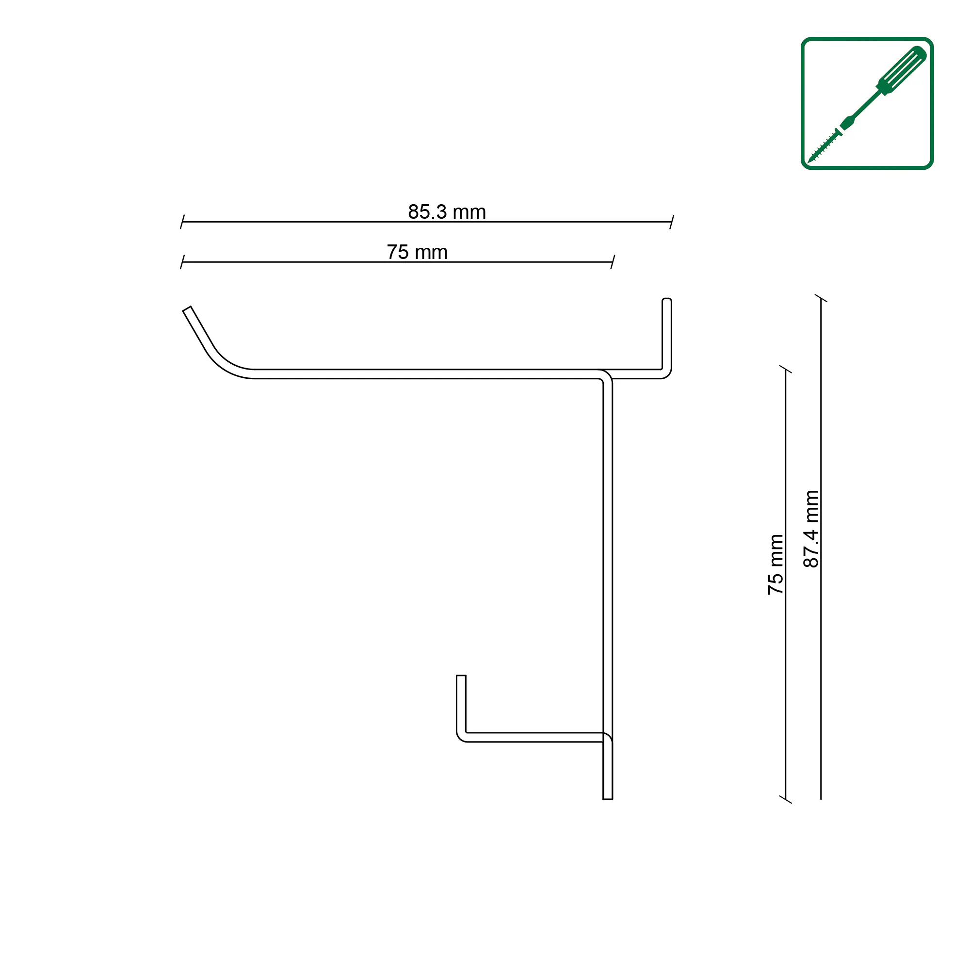 FN Neuhofer Schlüsselablage für Akustikpaneel 23,9 x 7,5 cm schwarz