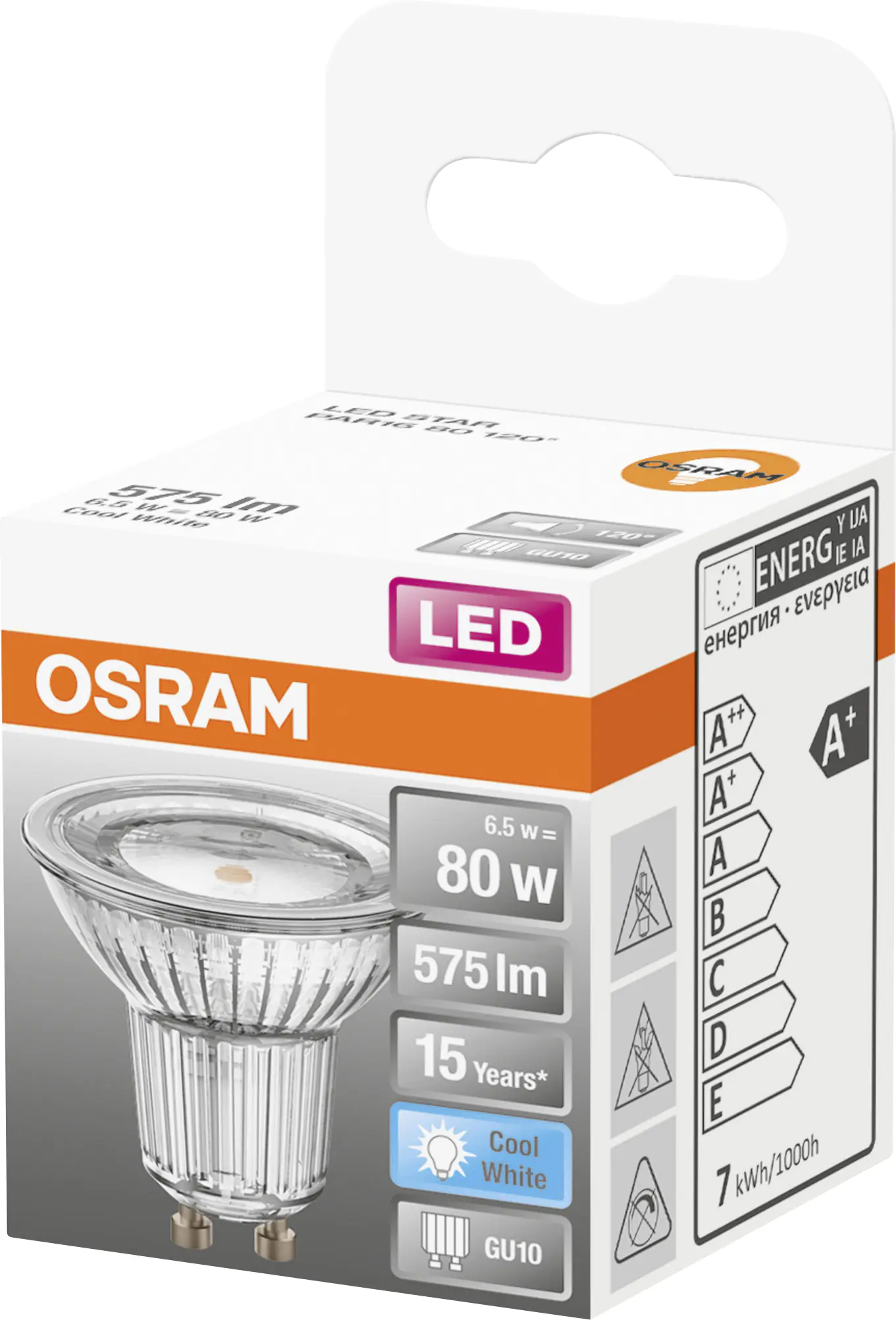 Osram LED Reflektor Superstar PAR16 80 GU10 6,9W neutralweiß, klar