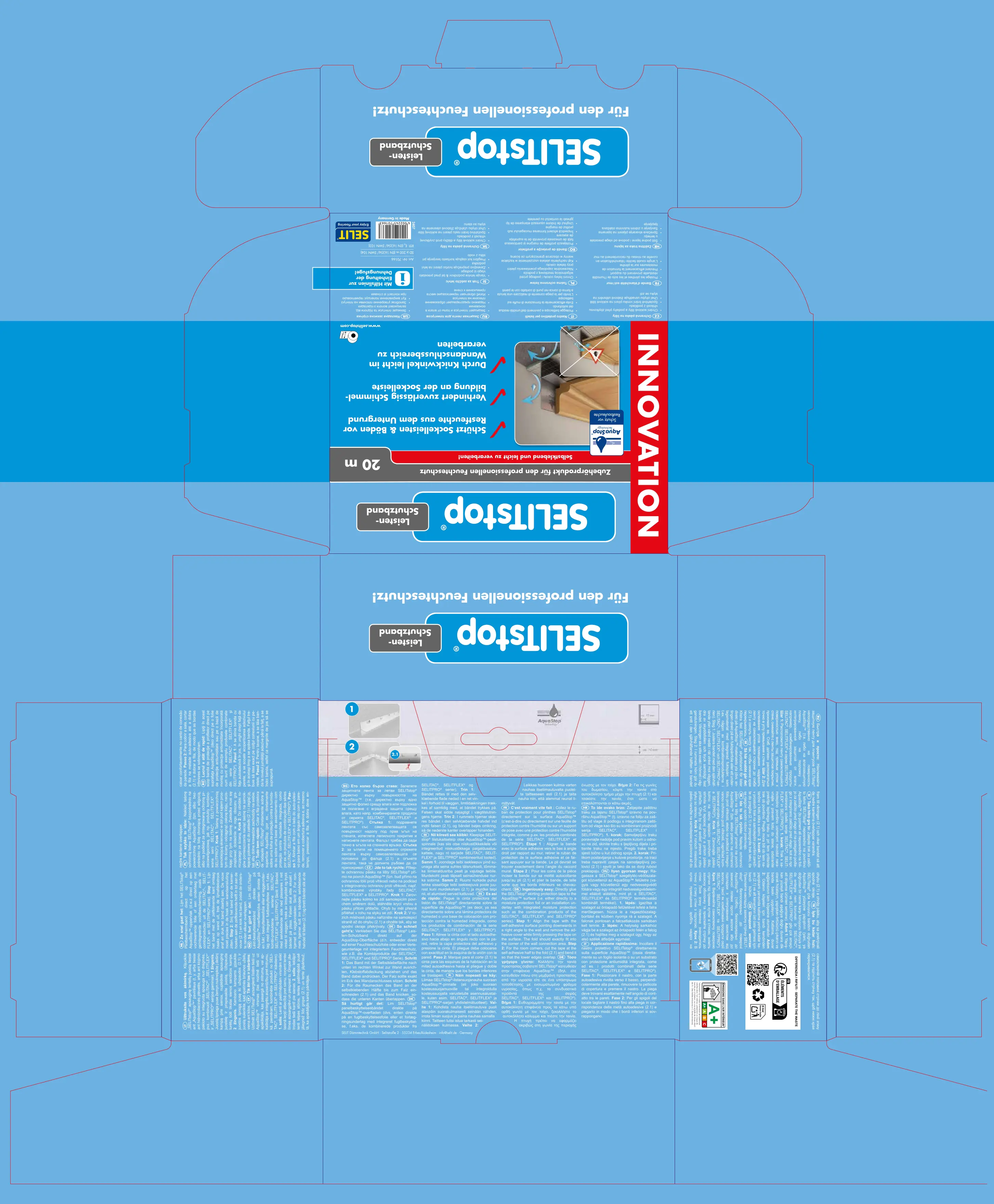 Selitstop Leisten-Schutzband 7,5 cm x 20 m Stärke 0,5 mm
