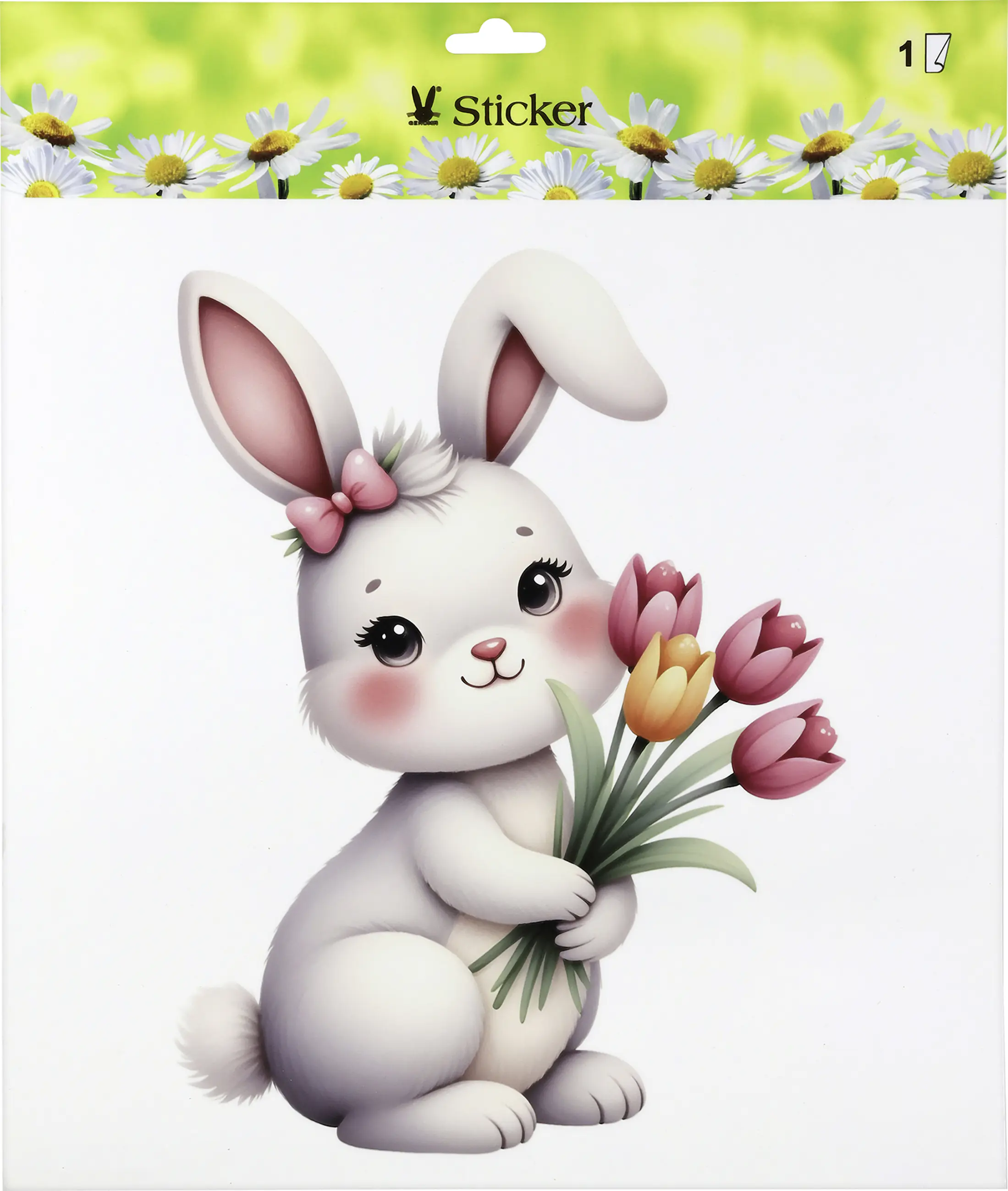 Osterdeko Fensterbild Osterhase 30,5 x 30,5 cm bunt 