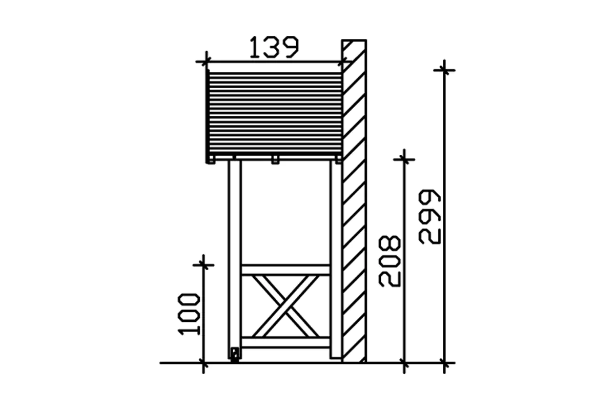 SKAN HOLZ Vordach Stralsund Typ 5 360 x 139 cm, lasiert in Nussbaum