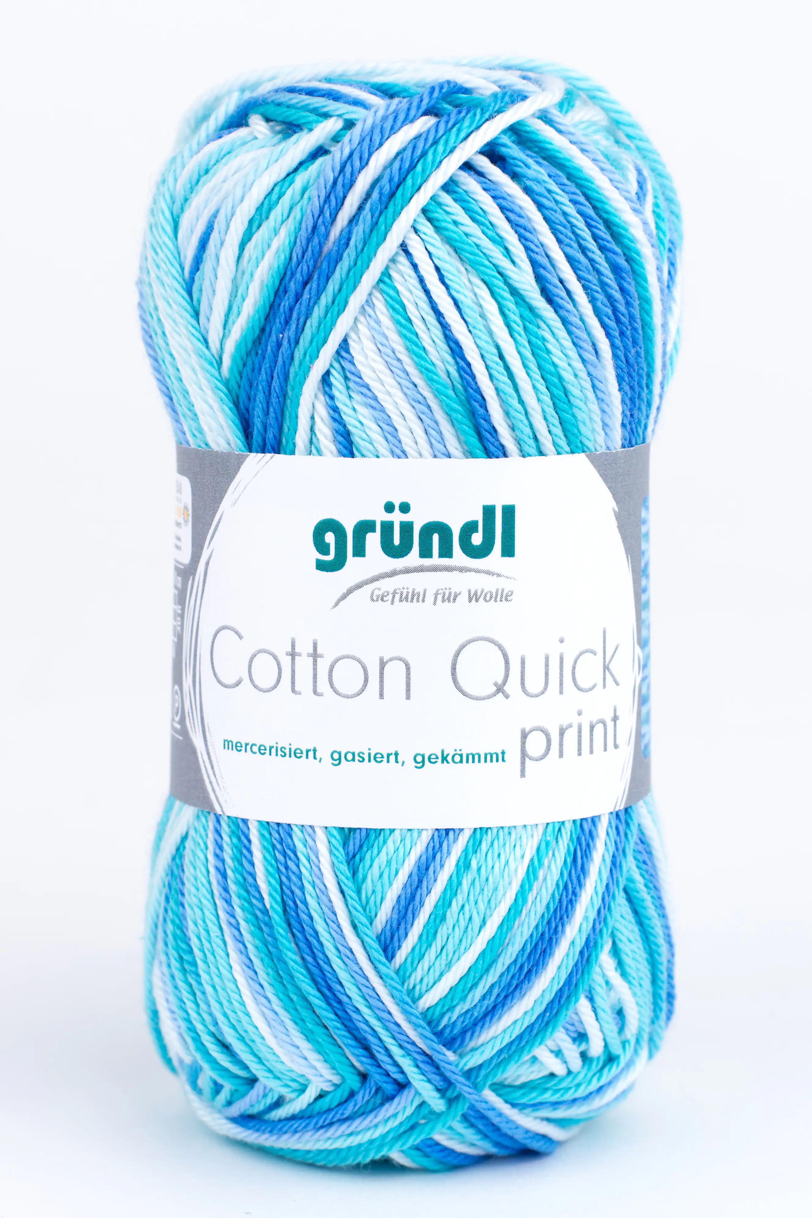 Gründl Wolle Cotton Quick print 50 g aqua multicolor