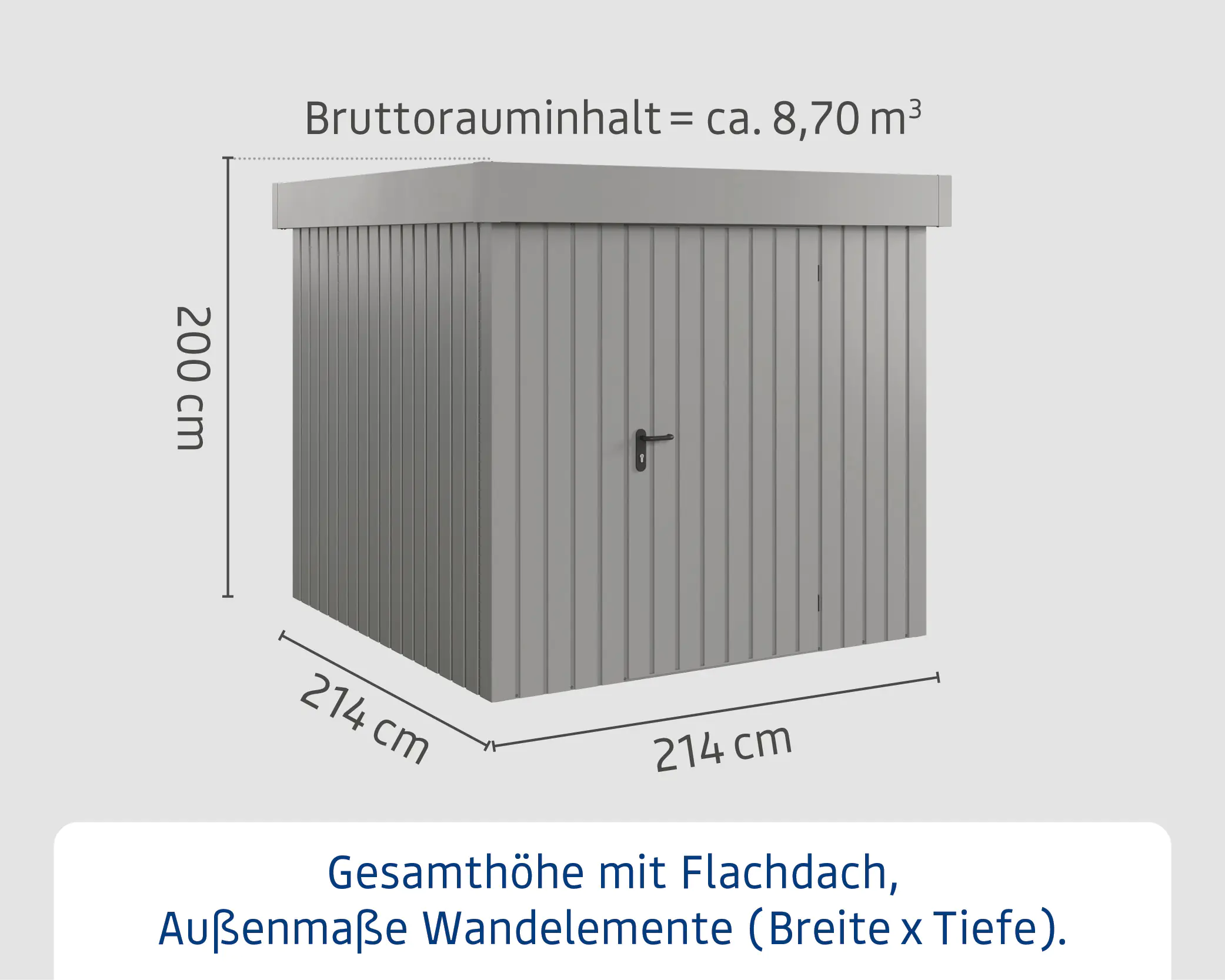 EcoStar Metallgerätehaus Euroline EFD5 graualuminium 214 x 214 cm 1-flg. EcoStar Metallgerätehaus Euroline EFD5 graualuminium 214 x 214 cm 1-flg.