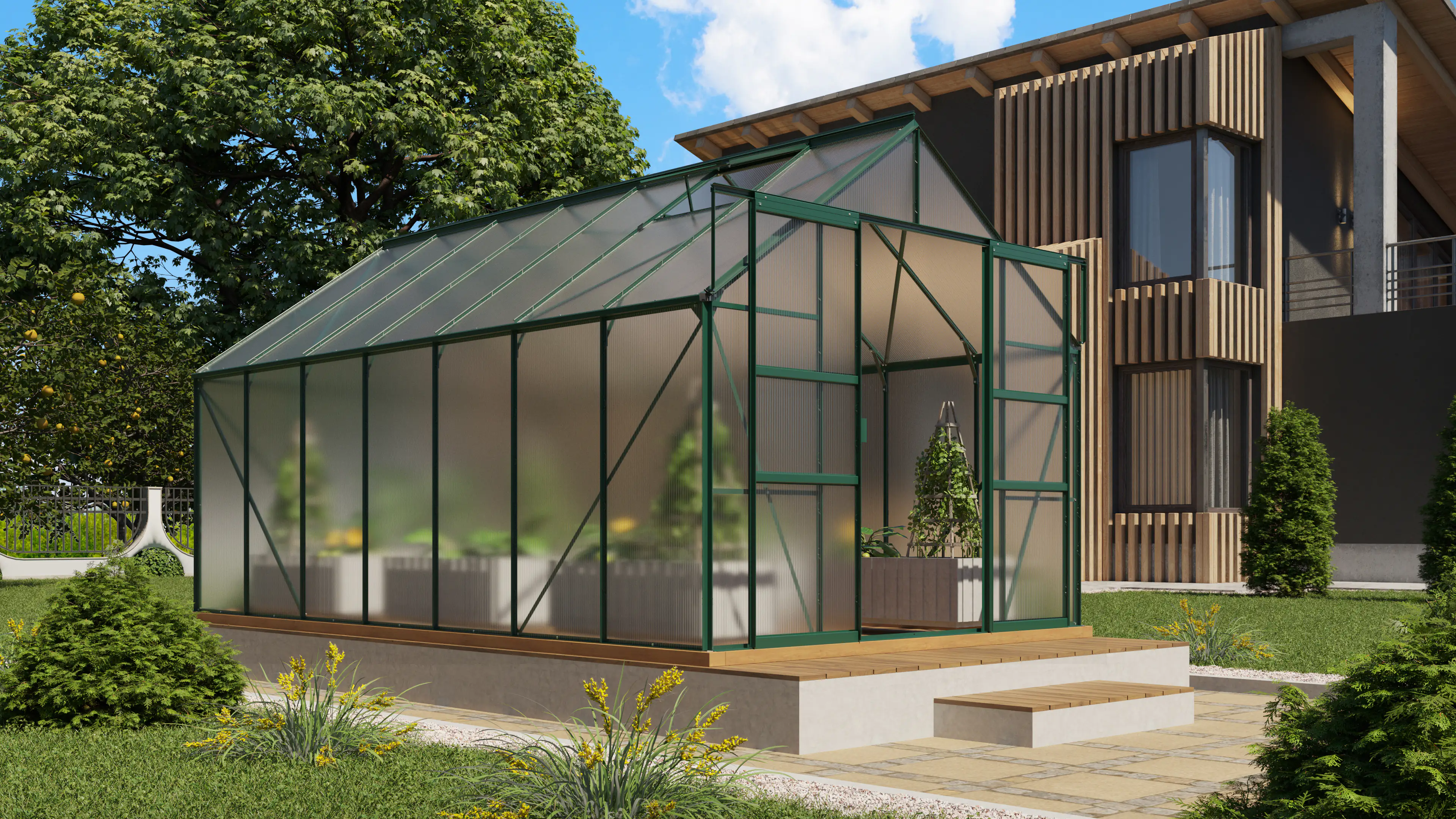 Vitavia Gewächshaus Mars 11500 445 x 257 cm 4 mm Hohlkammerplatten Vitavia Gewächshaus Mars 11500 445 x 257 cm 4 mm Hohlkammerplatten