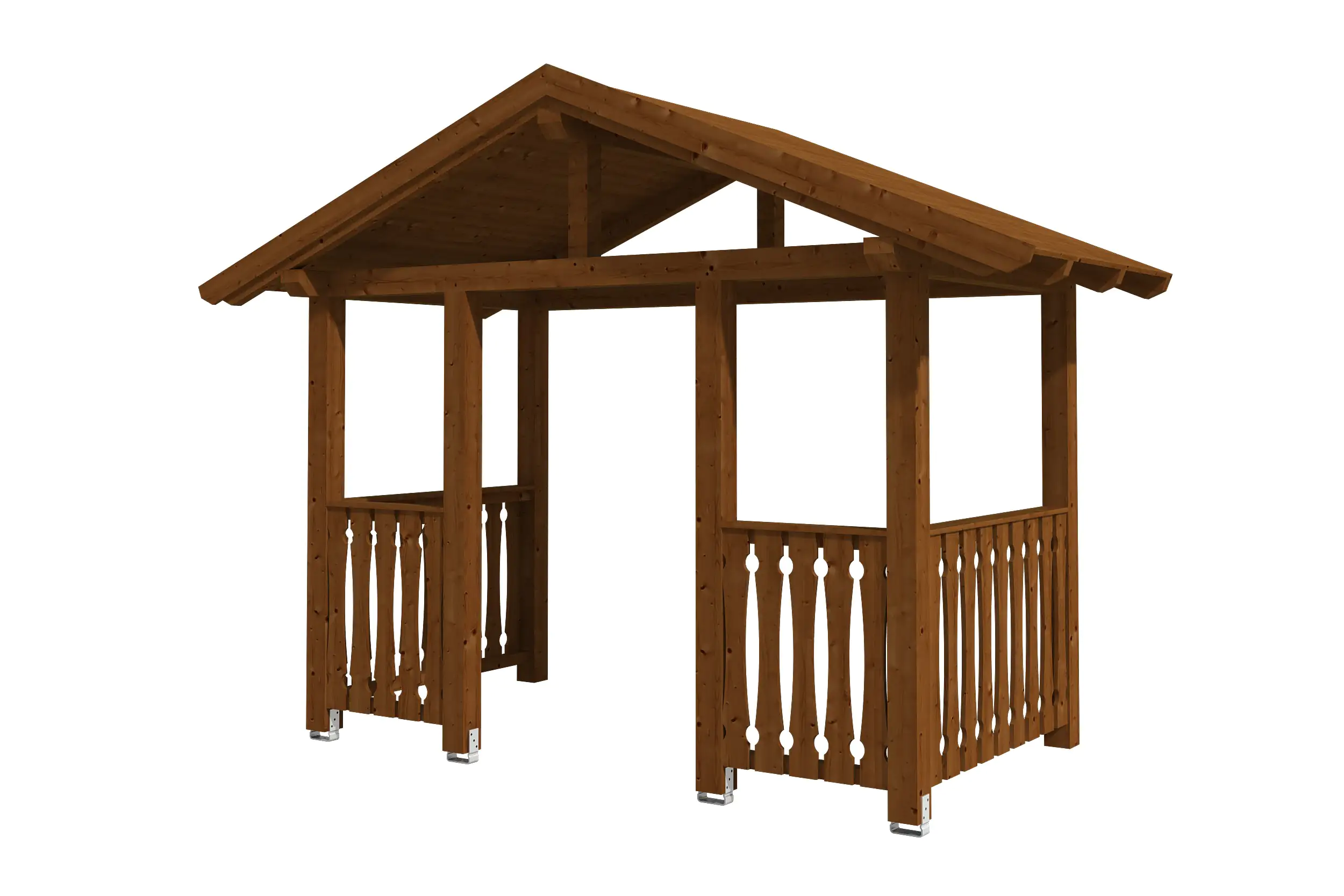 4018211017218 SKAN HOLZ Vordach Stralsund Typ 8 360 x 187 cm, lasiert in Nussbaum