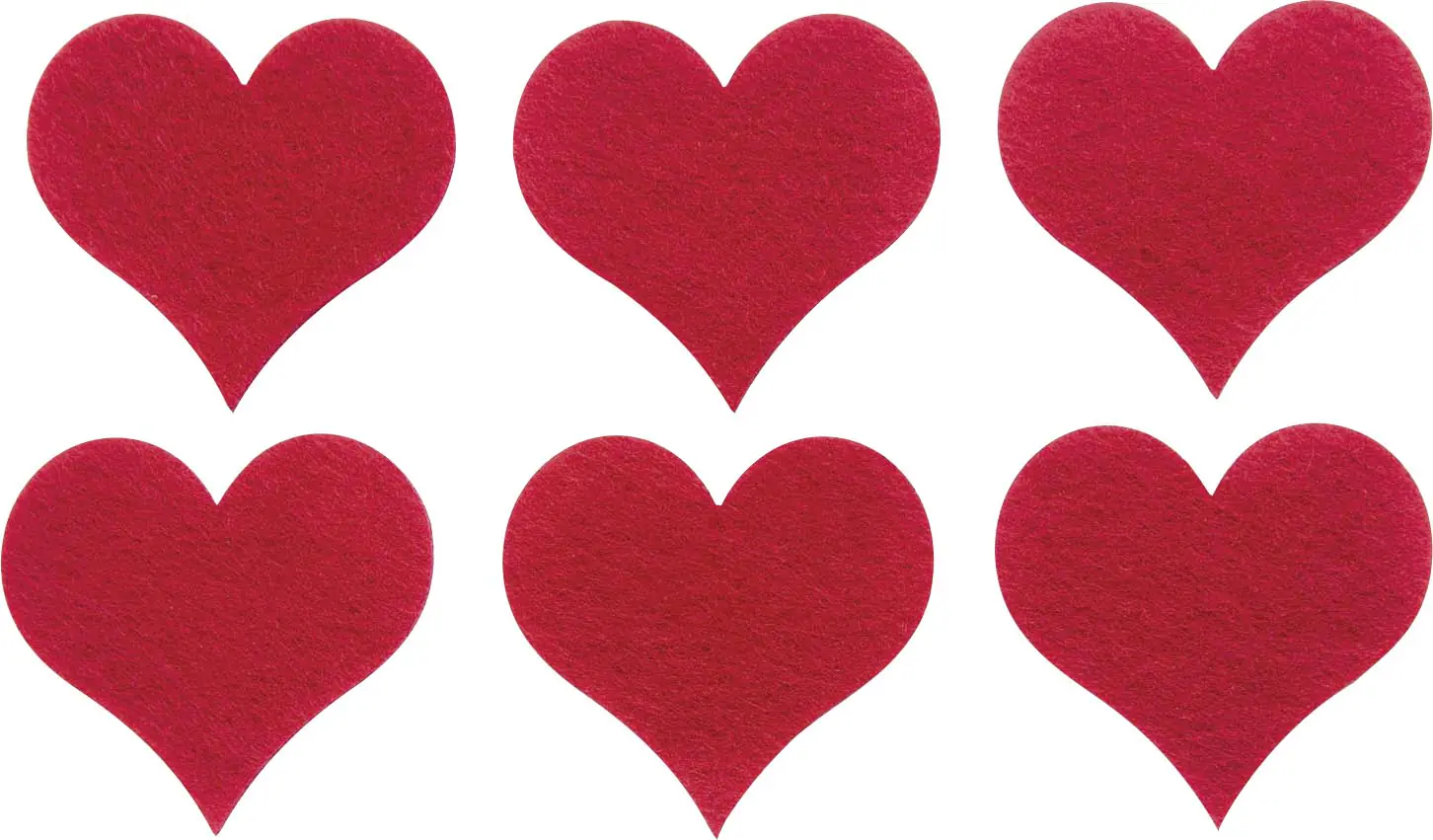 Glorex Filz-Herz 6 Stück, 6 cm, rot