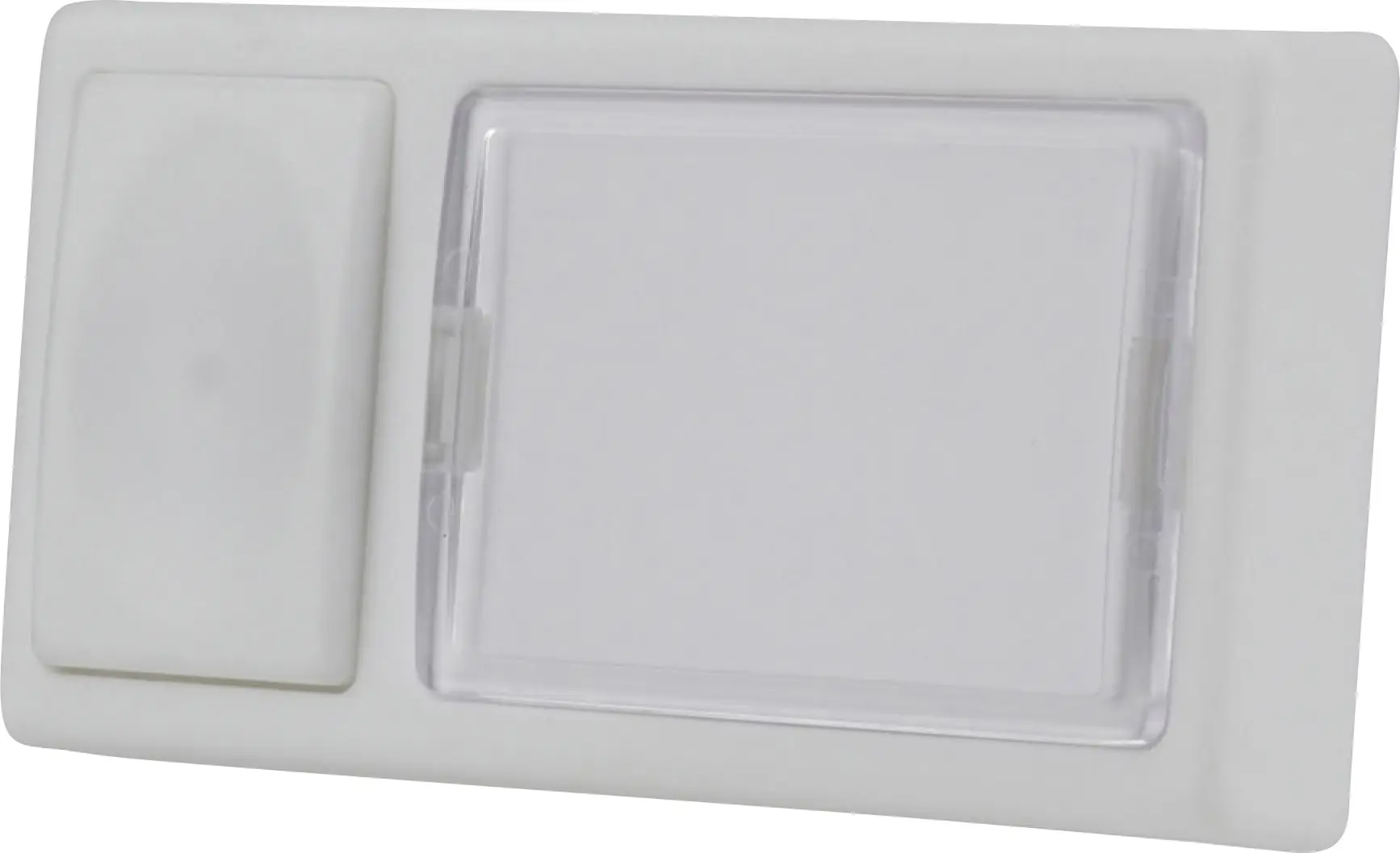 Klingel-Taster 1-fach eckig mit Namensschild weiß Klingel-Taster 1-fach eckig mit Namensschild weiß