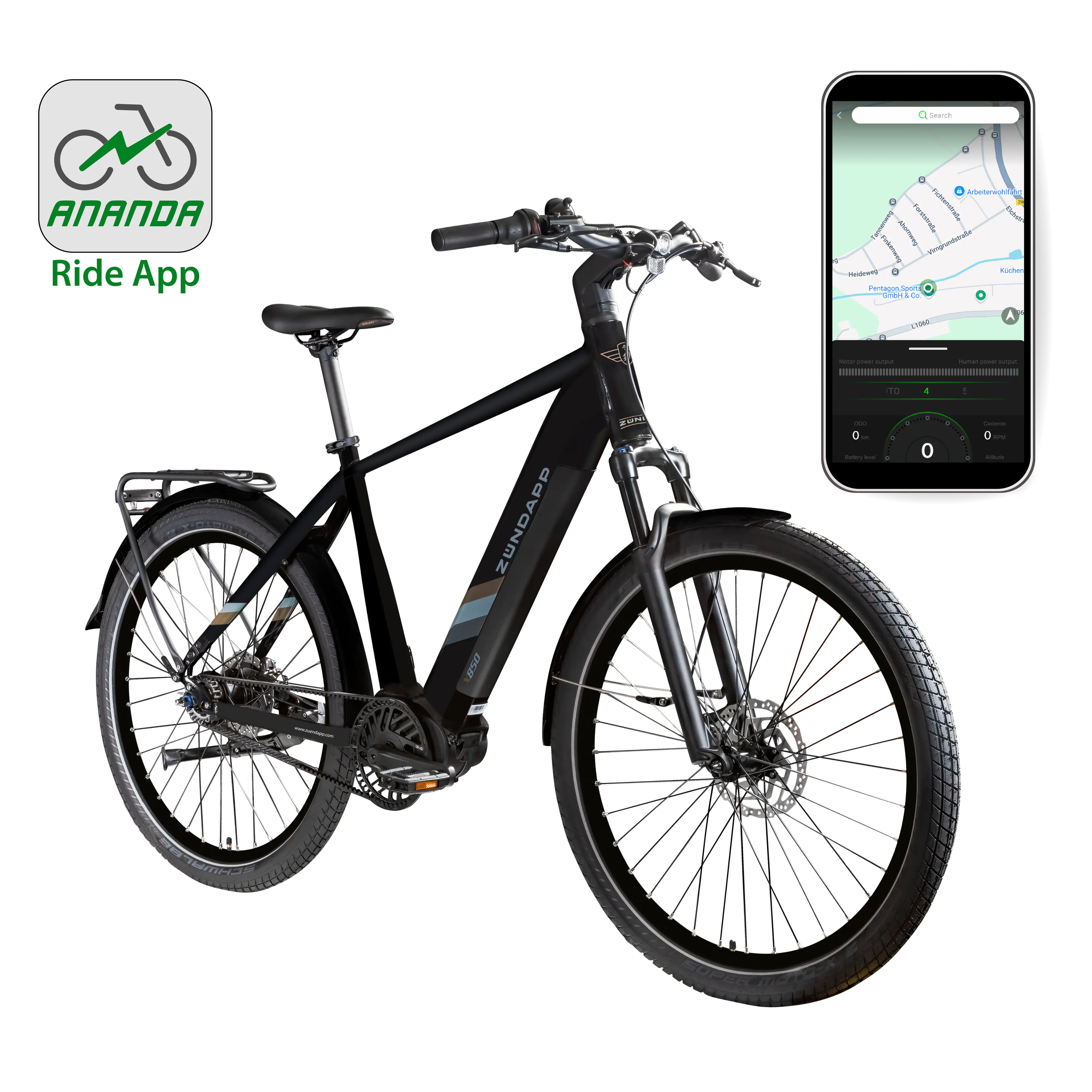 Zündapp E-Bike Trekking X850 Diamantrahmen 27,5 Zoll 7-Gang 550 Wh schwarz 