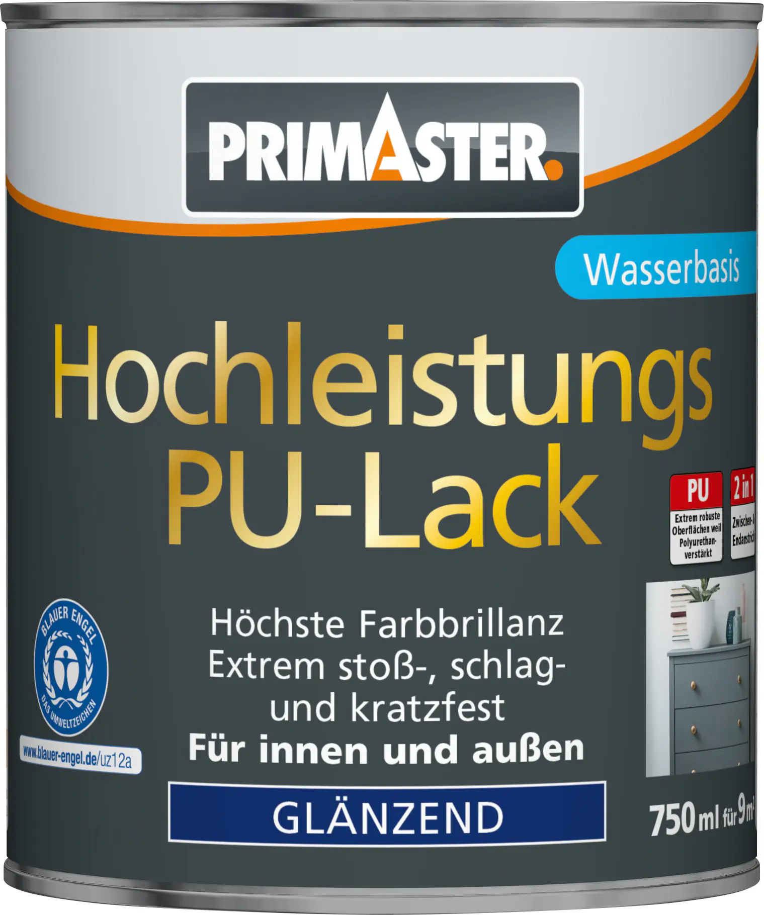 Primaster PU-Lack RAL 3000 750 ml feuerrot glänzend