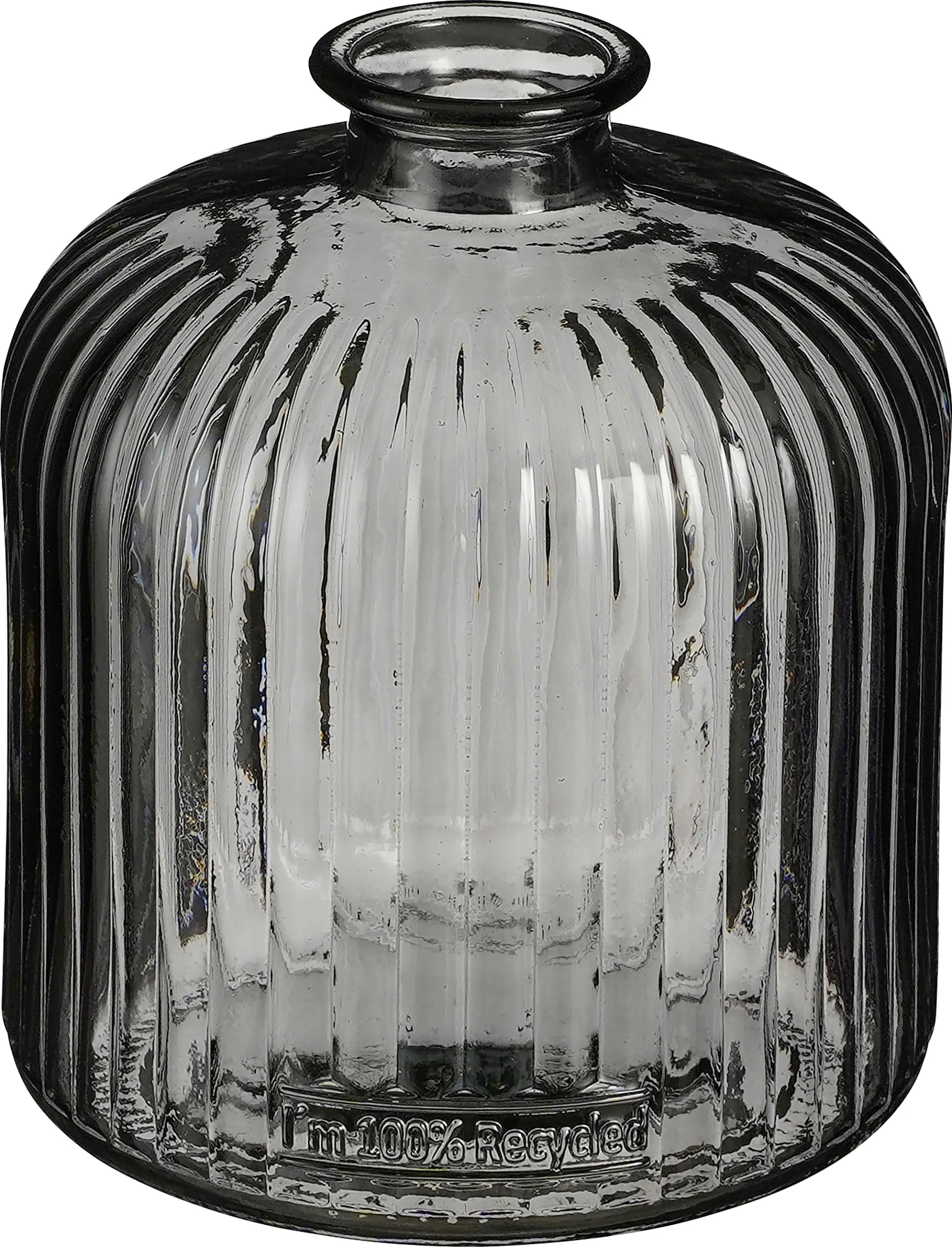 Mica Decorations Flasche Jessica recycled glass 18 x 16 cm anthrazit