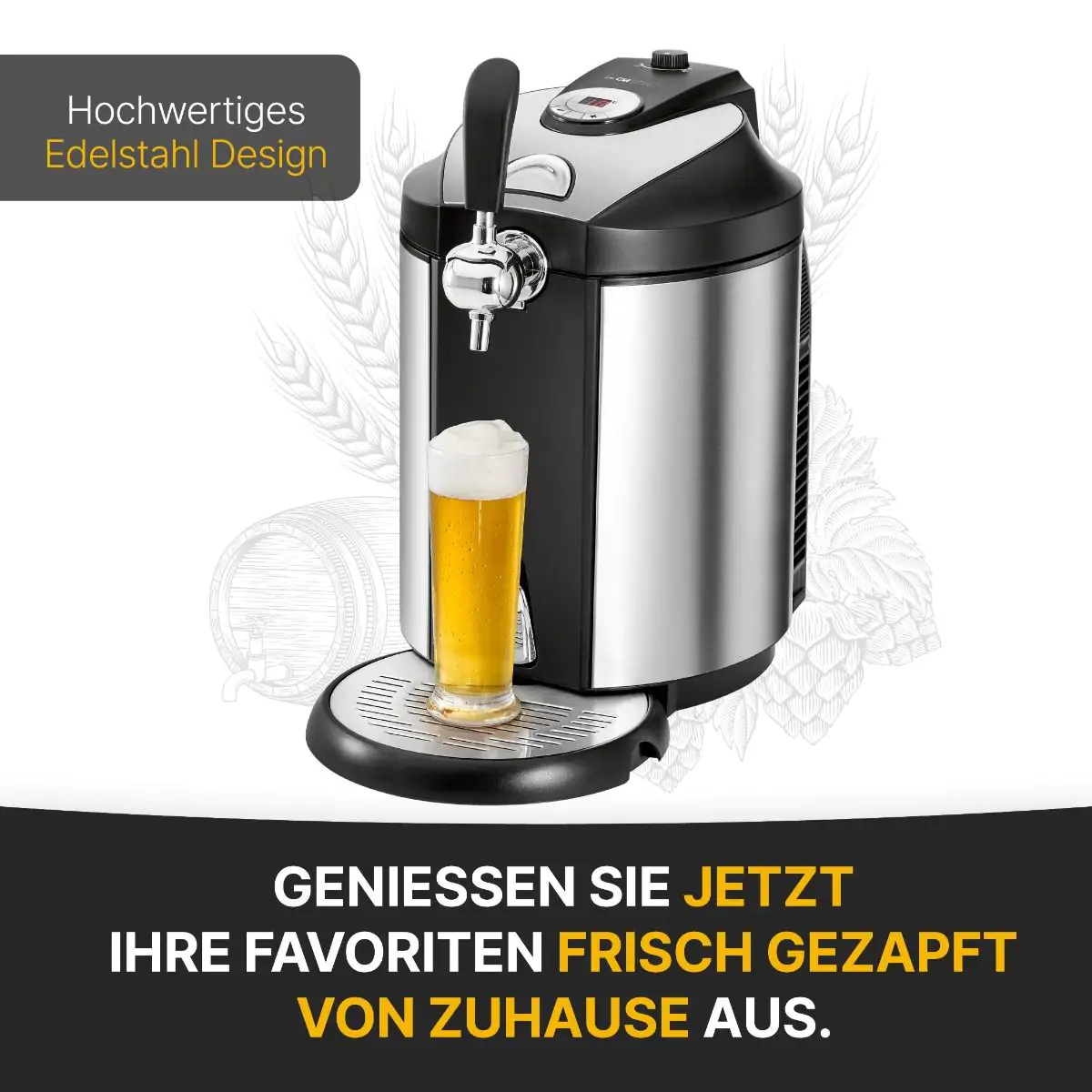 Clatronic Bierzapfanlage BZ 3740 für 5 L Fässchen, mit Kühlung Clatronic Bierzapfanlage BZ 3740 für 5 L Fässchen, mit Kühlung