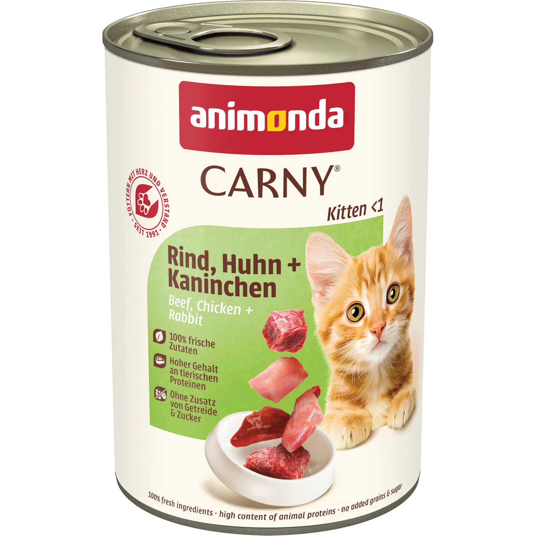 Animonda Carny Kitten Katzennassfutter getreidefrei 400 g Rind, Huhn & Kaninchen